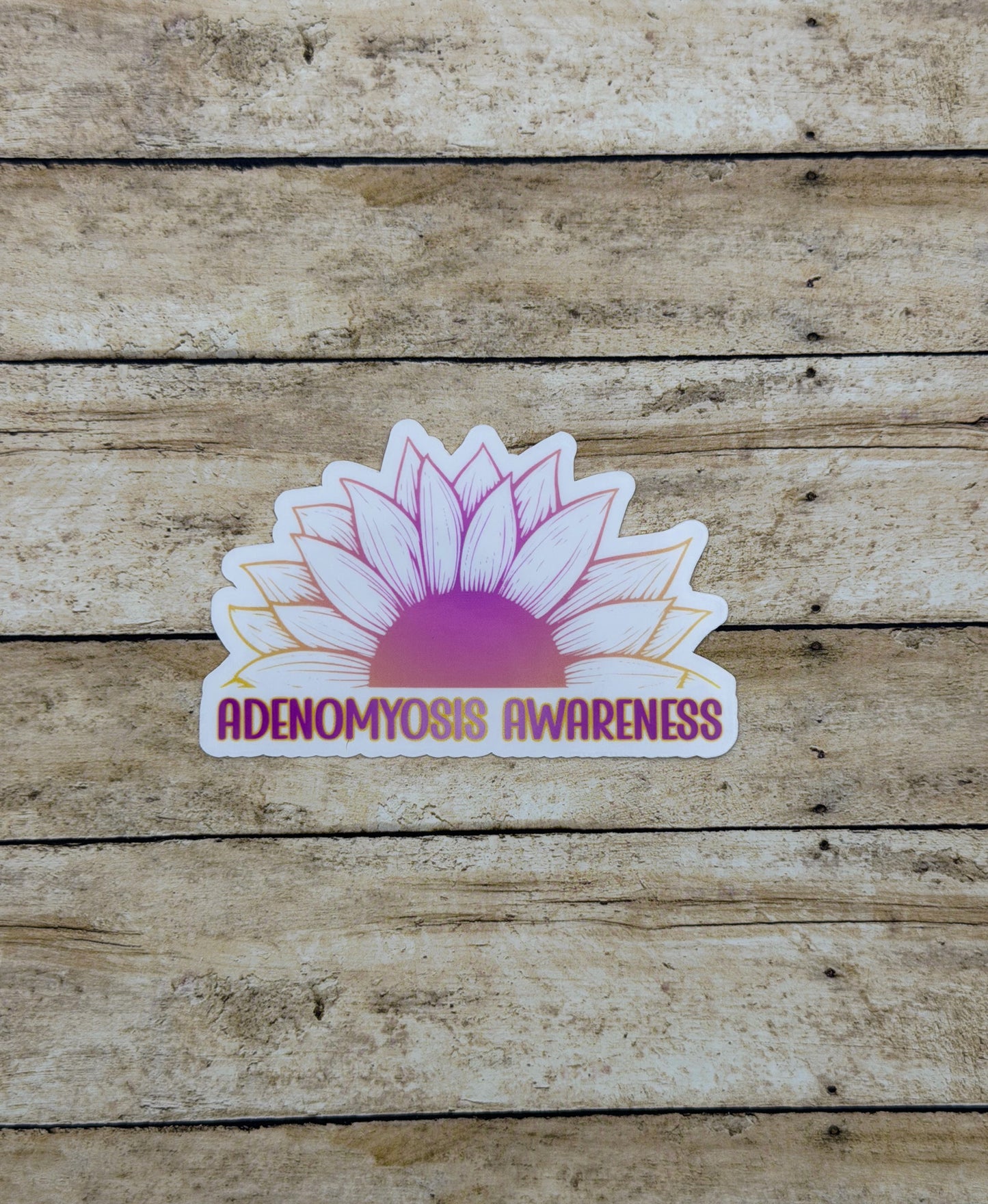 Adenomyosis Awareness Sunflower Sticker or Magnet