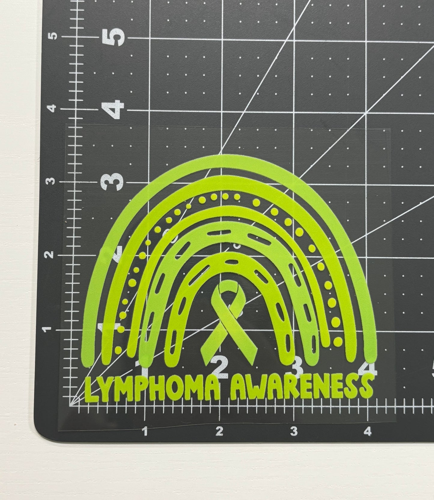 Lymphoma Awareness Rainbow Car Decal