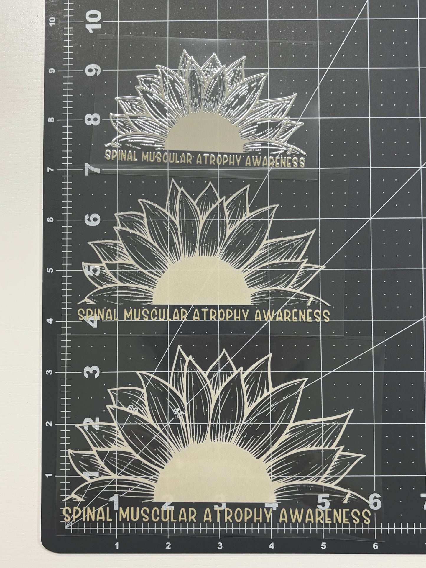 Spinal Muscular Atrophy Awareness Sunflower Car Decal