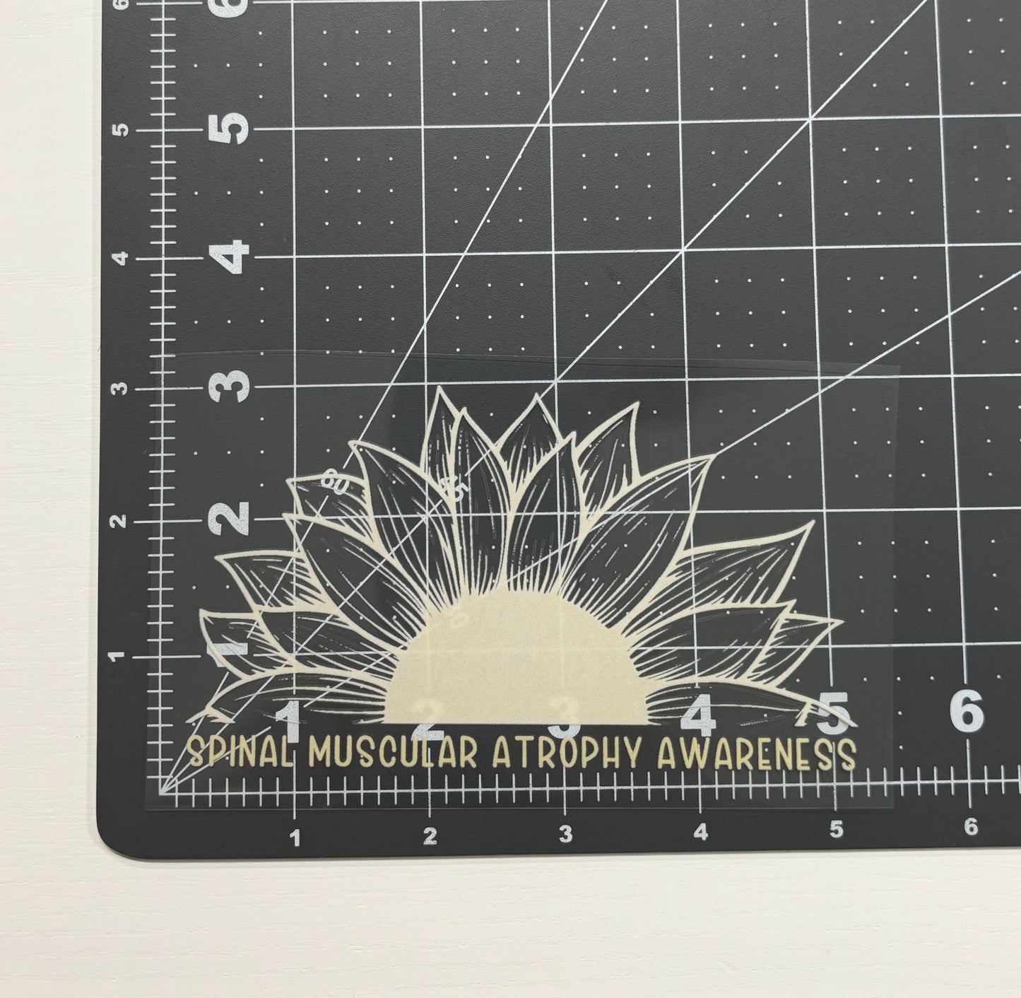 Spinal Muscular Atrophy Awareness Sunflower Car Decal