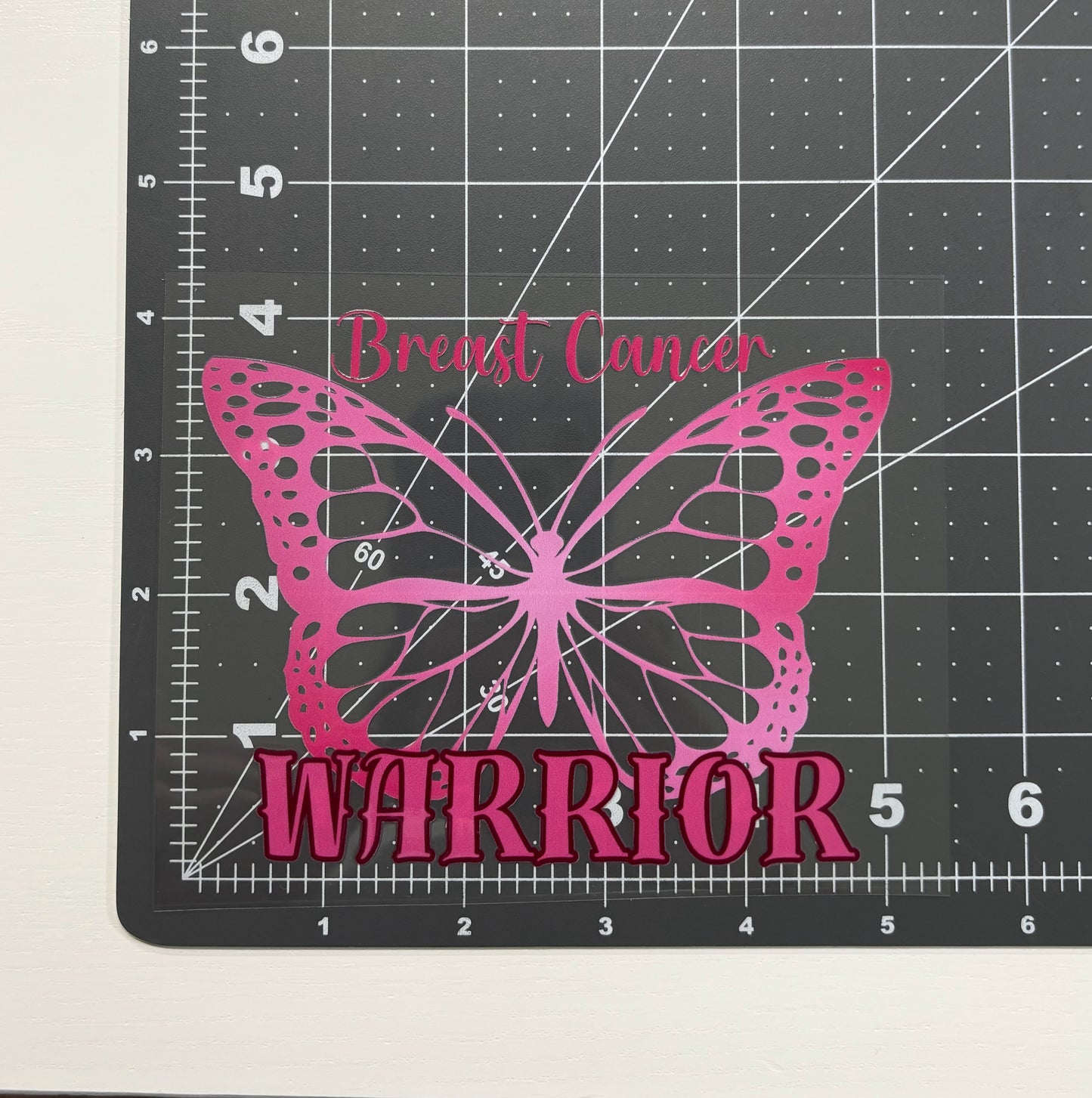 Breast Cancer Warrior Butterfly Car Decal