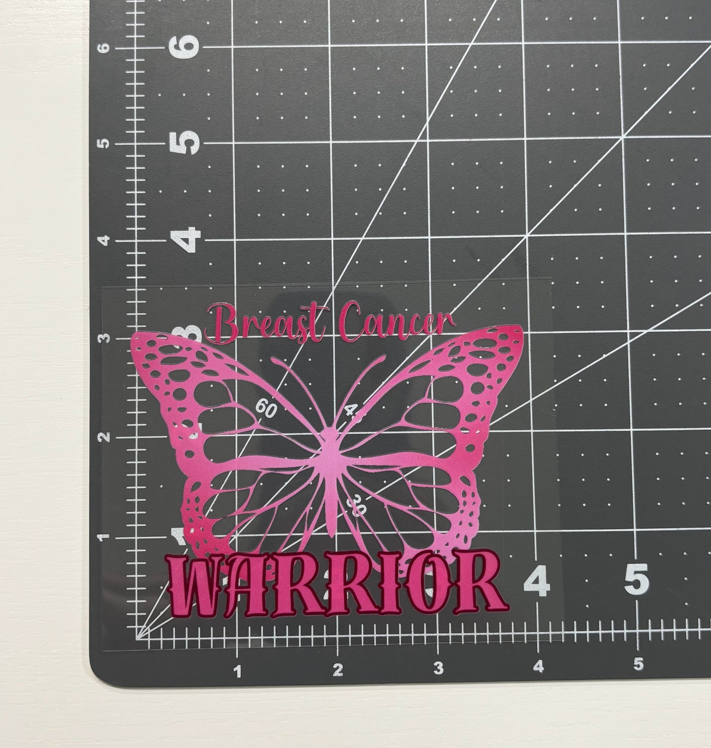 Breast Cancer Warrior Butterfly Car Decal