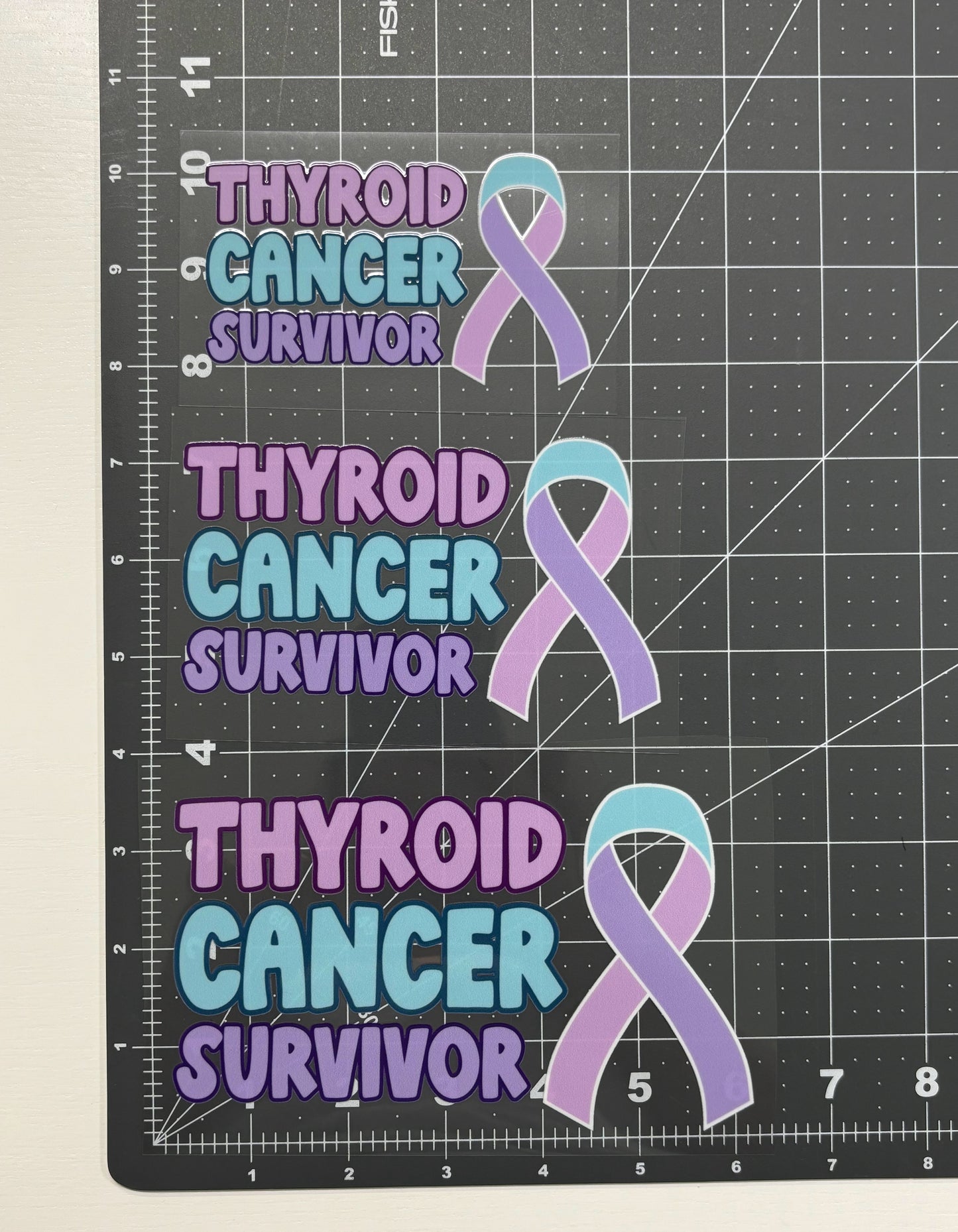 Thyroid Cancer Survivor with Ribbon Car Decal