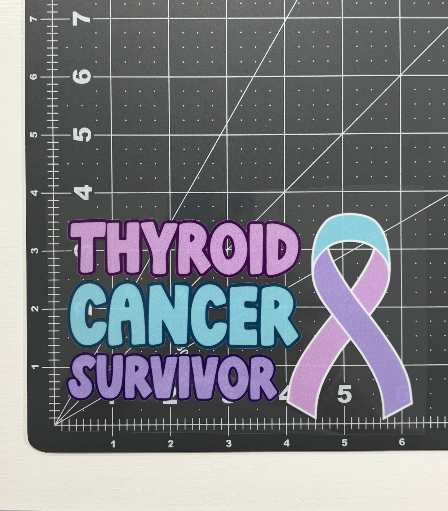 Thyroid Cancer Survivor with Ribbon Car Decal