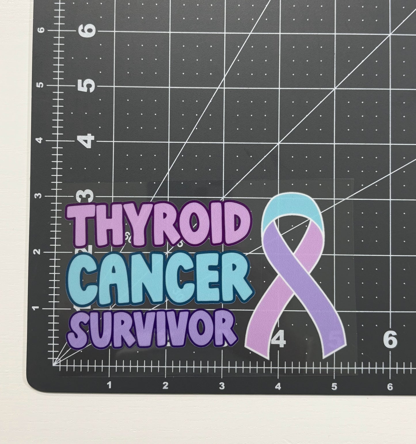Thyroid Cancer Survivor with Ribbon Car Decal