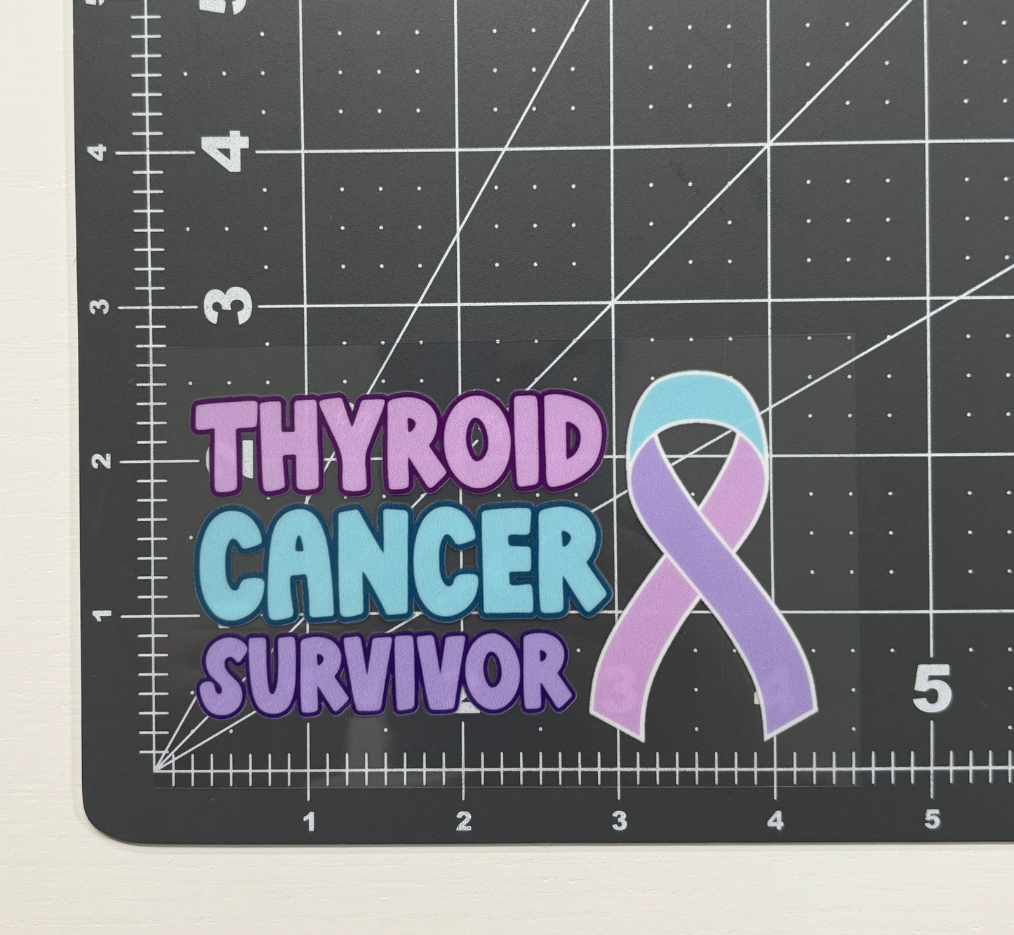 Thyroid Cancer Survivor with Ribbon Car Decal