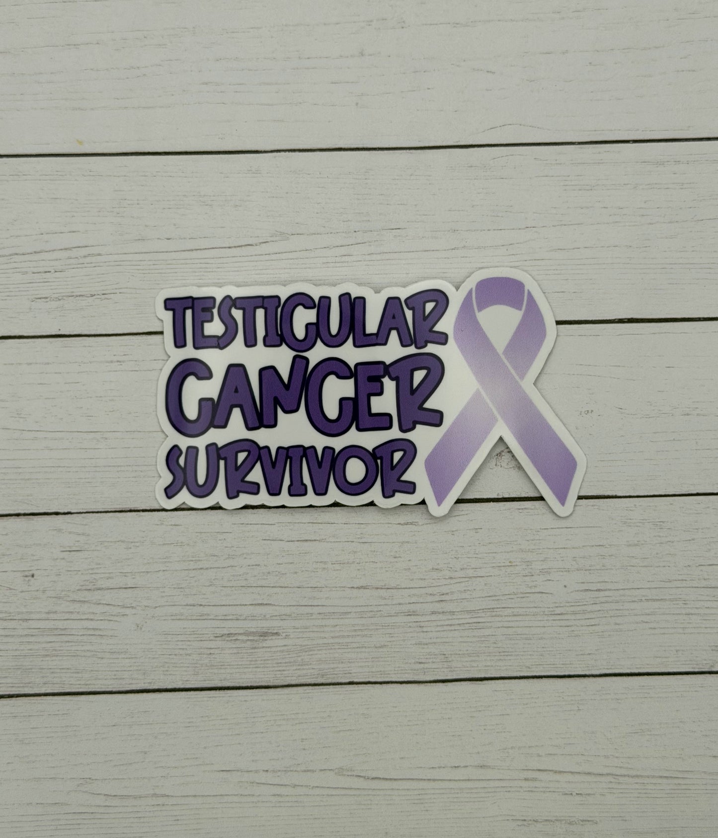 Testicular Cancer Survivor with Ribbon Sticker