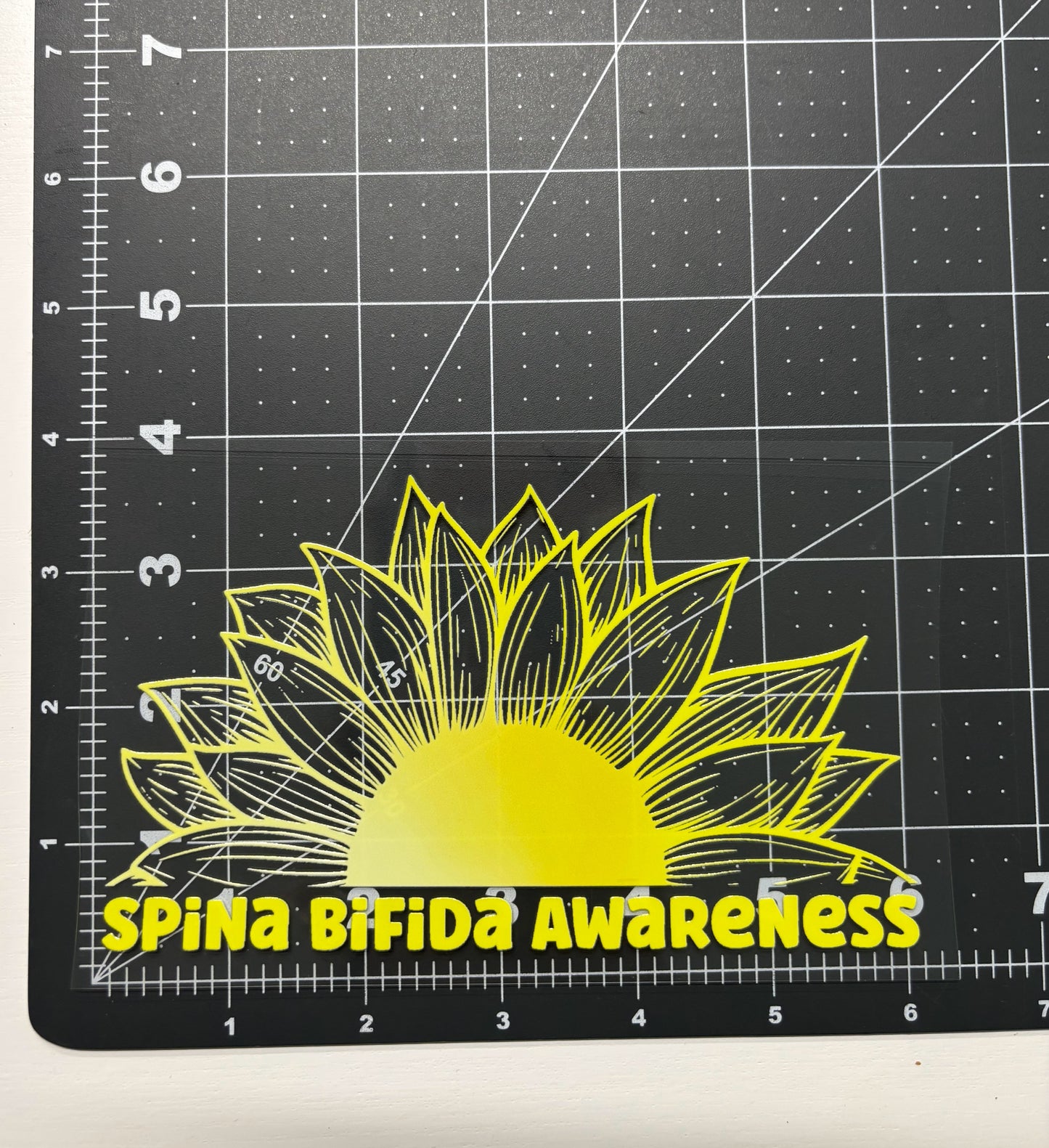 Spina Bifida Awareness Sunflower Car Decal