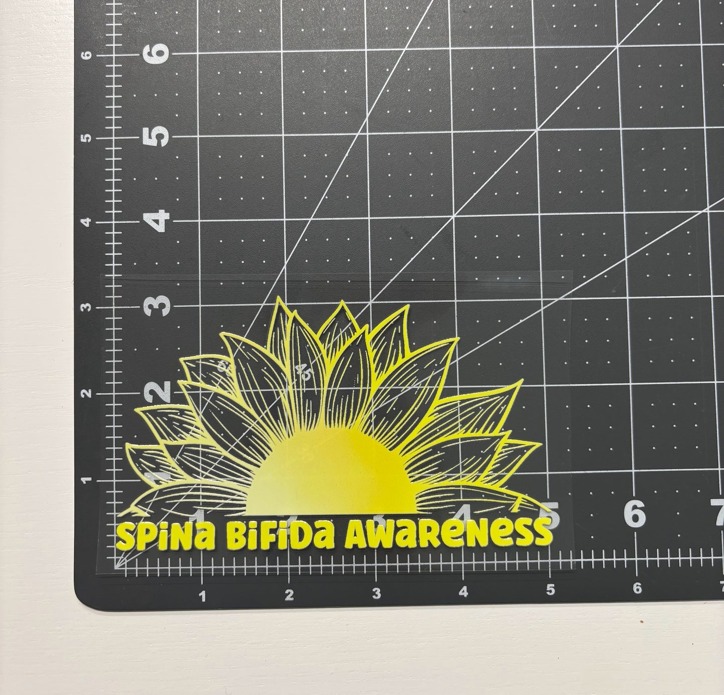Spina Bifida Awareness Sunflower Car Decal