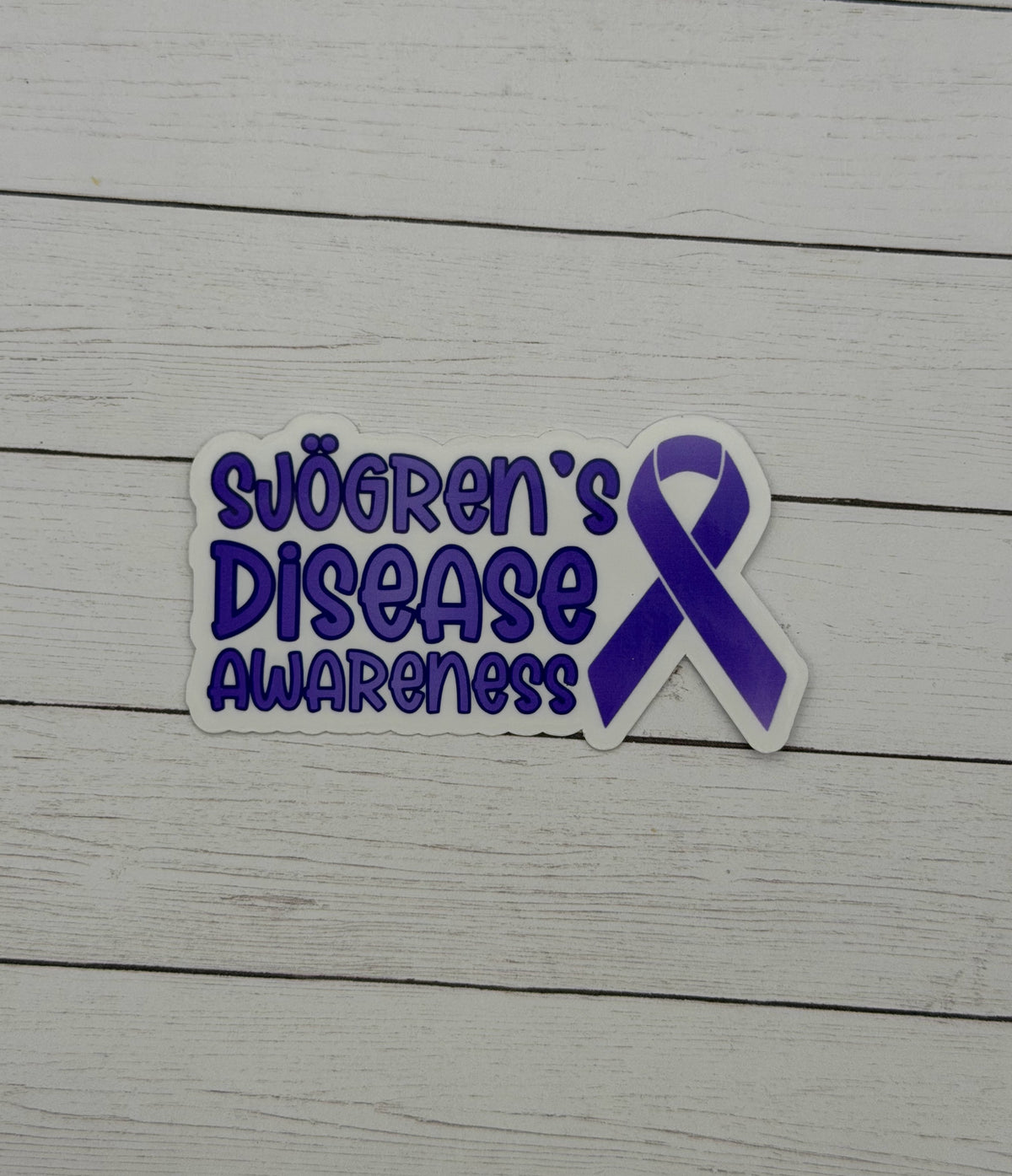 Sjogren's Disease Awareness with Ribbon Sticker or Magnet