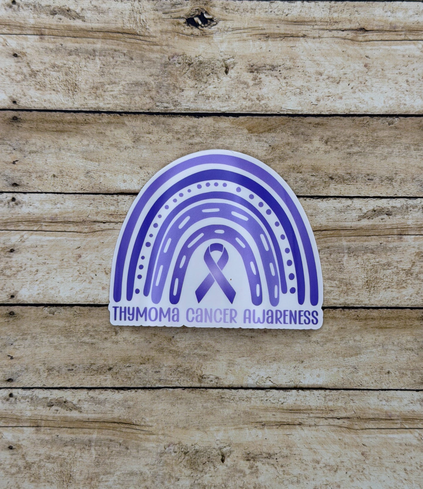Thymoma Cancer Awareness Rainbow Sticker or Magnet
