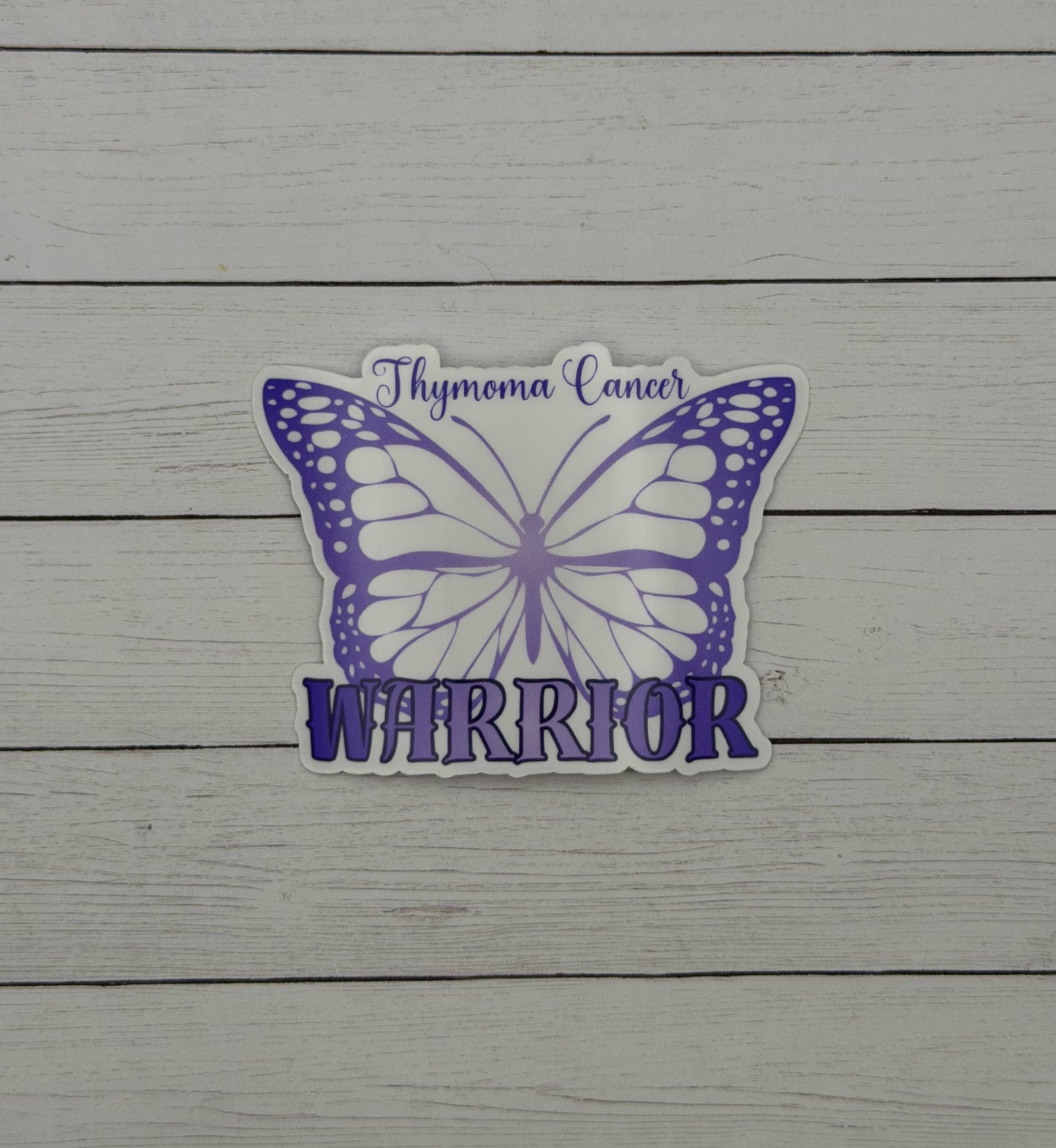 Thymoma Cancer Warrior Butterfly Sticker or Magnet