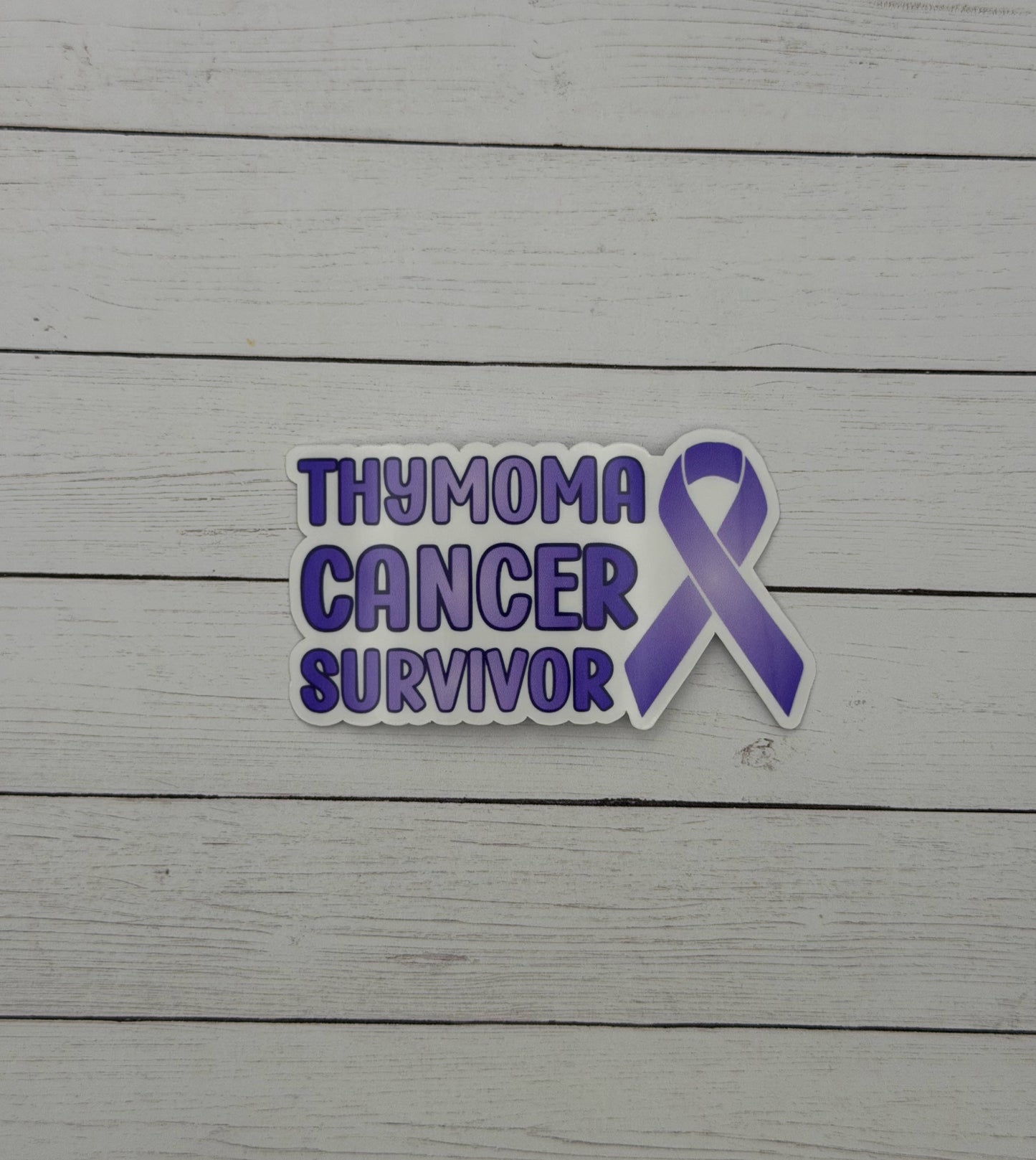 Thymoma Cancer Survivor with Ribbon Sticker or Magnet