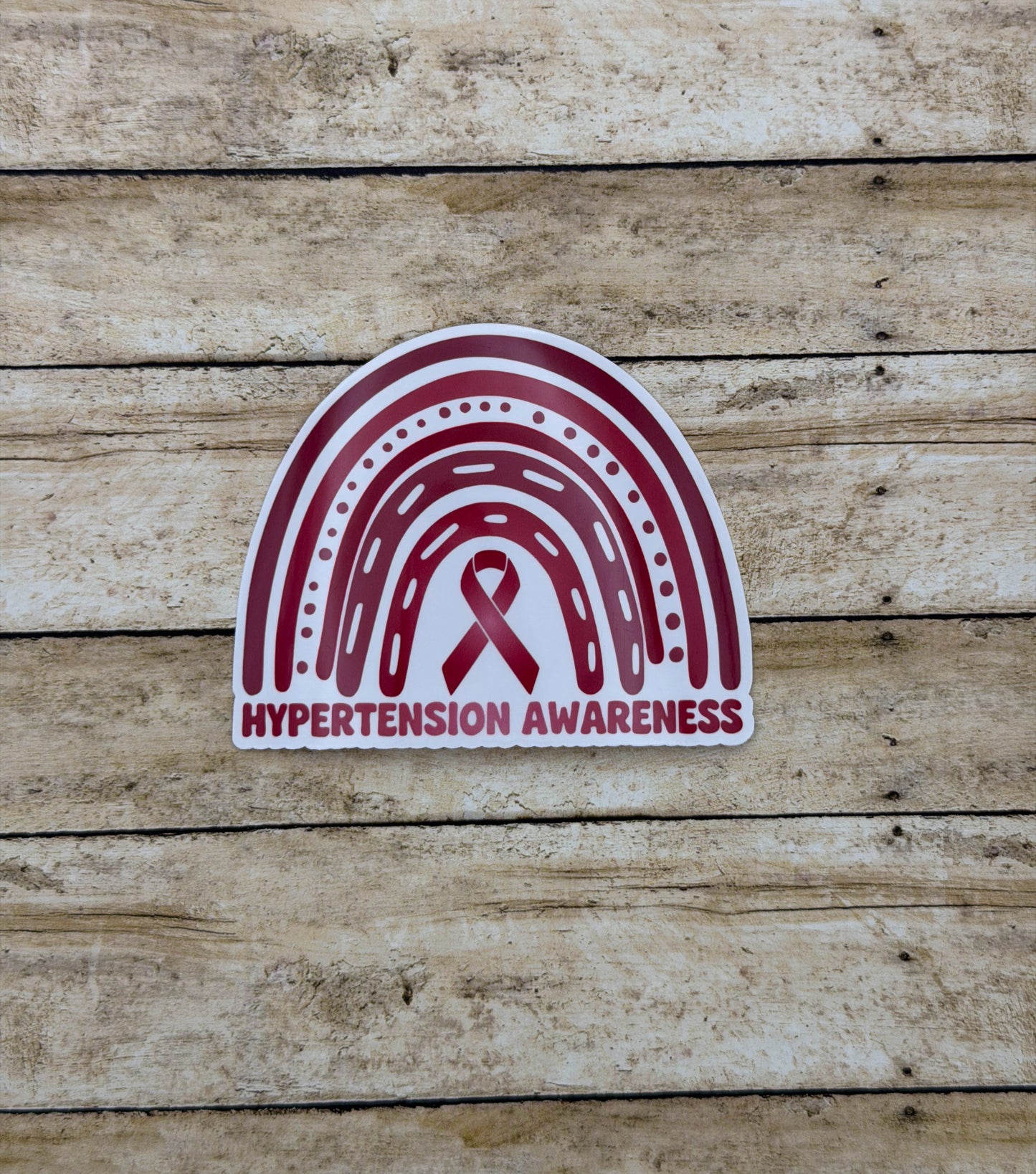 Hypertension Awareness Rainbow Sticker or Magnet