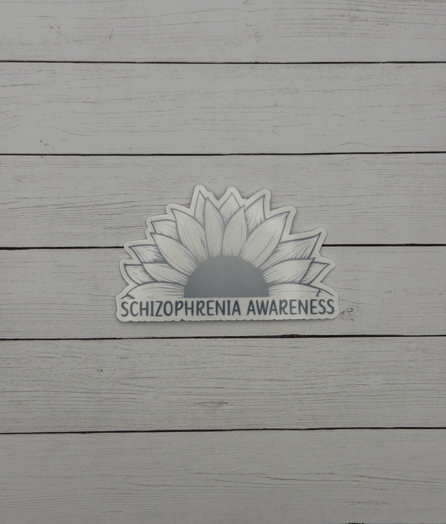 Schizophrenia Awareness Sunflower Sticker or Magnet