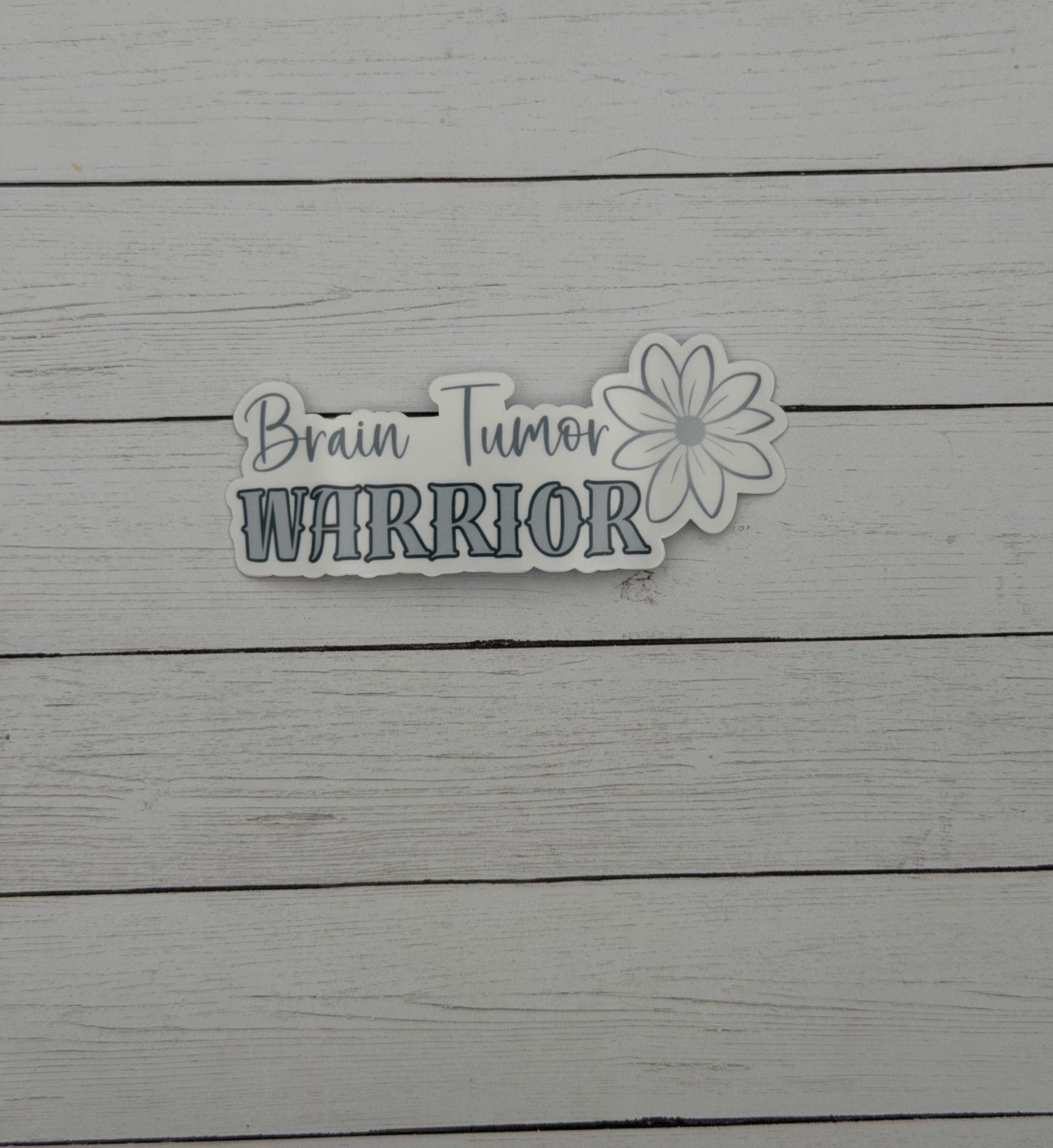 Brain Tumor Warrior Flower Sticker or Magnet