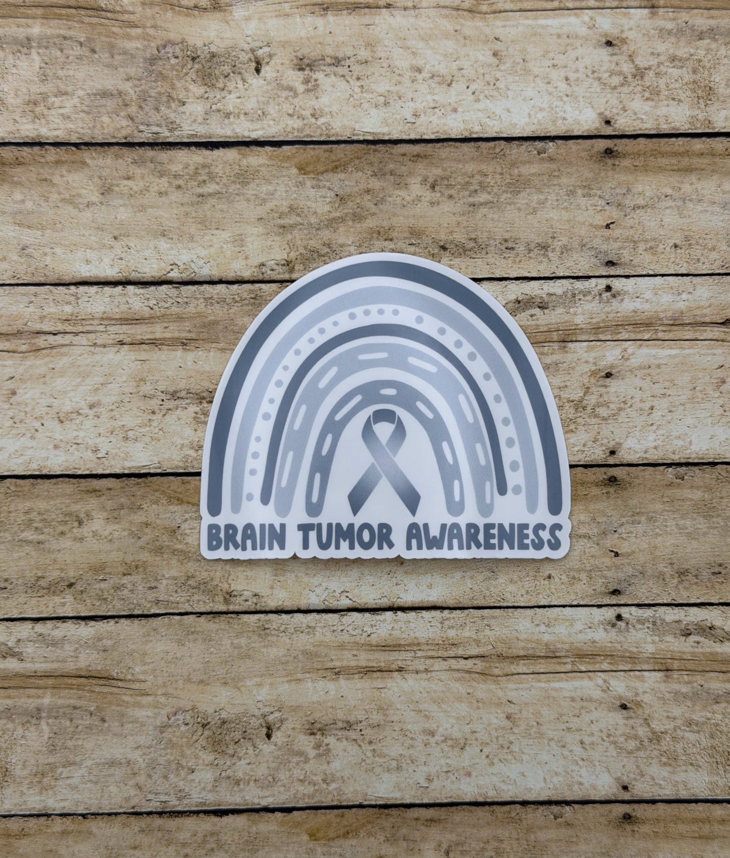 Brain Tumor Awareness Rainbow Sticker or Magnet