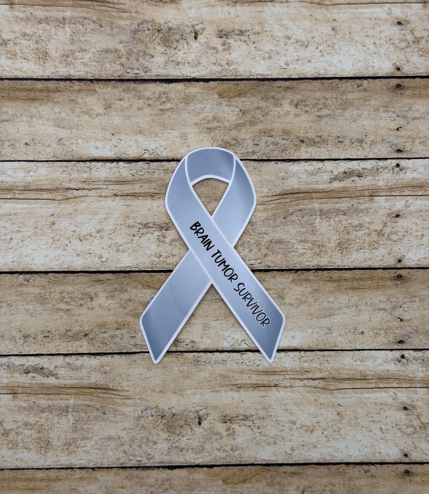 Brain Tumor Survivor Ribbon Sticker or Magnet