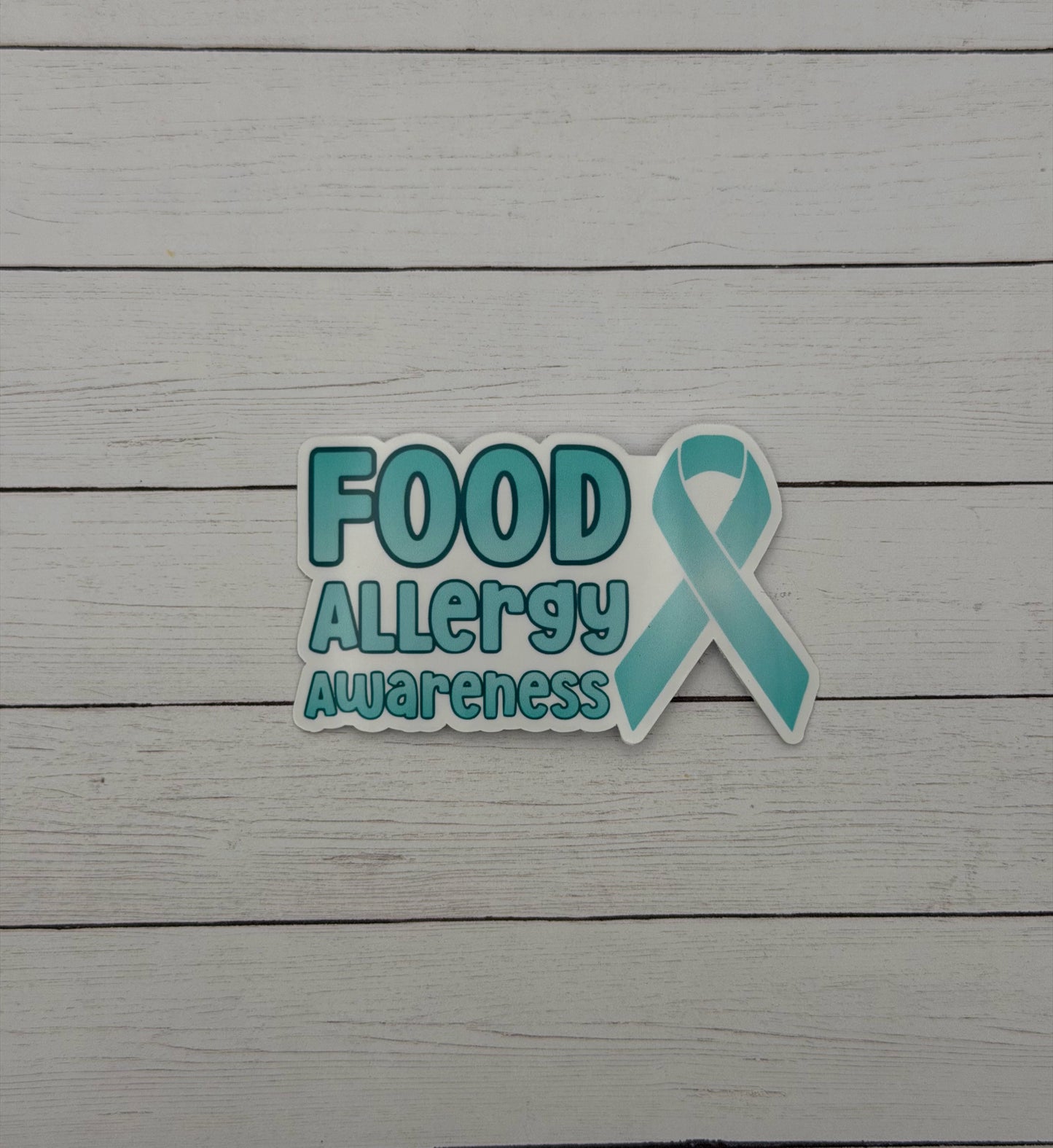 Food Allergy Awareness with Ribbon Sticker or Magnet