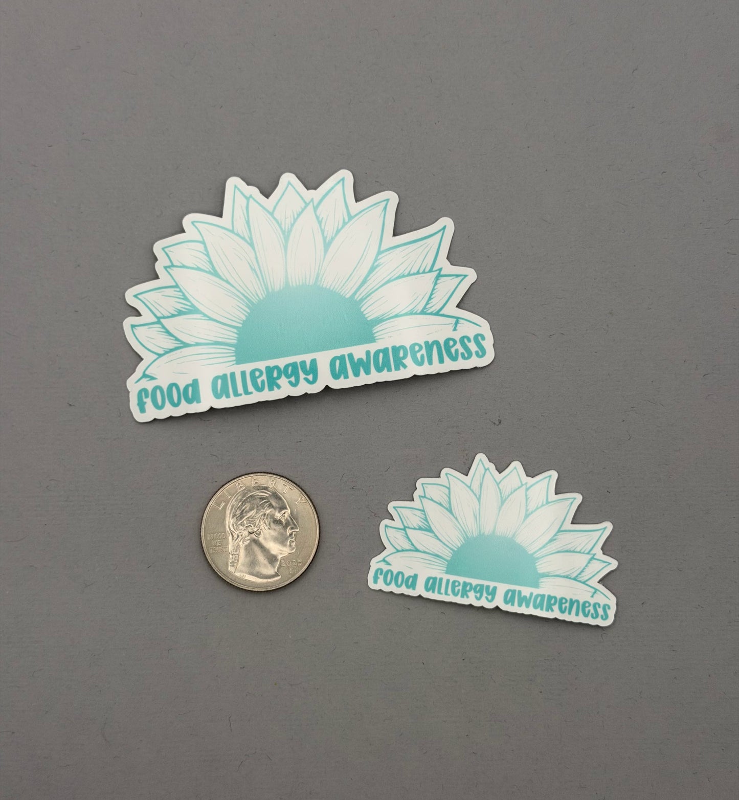 Food Allergy Awareness Sunflower Sticker or Magnet