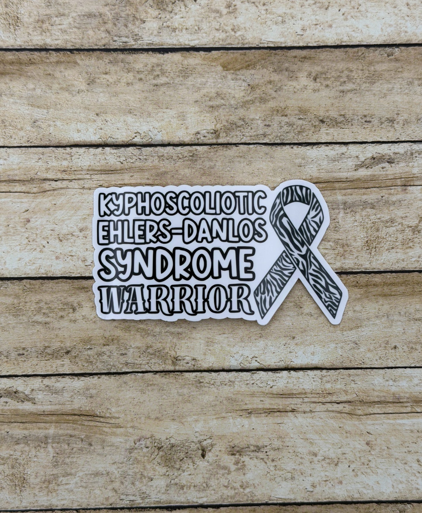 kEDS Warrior with Ribbon Sticker or Magnet | kyphoscoliotic Ehlers-Danlos Syndrome