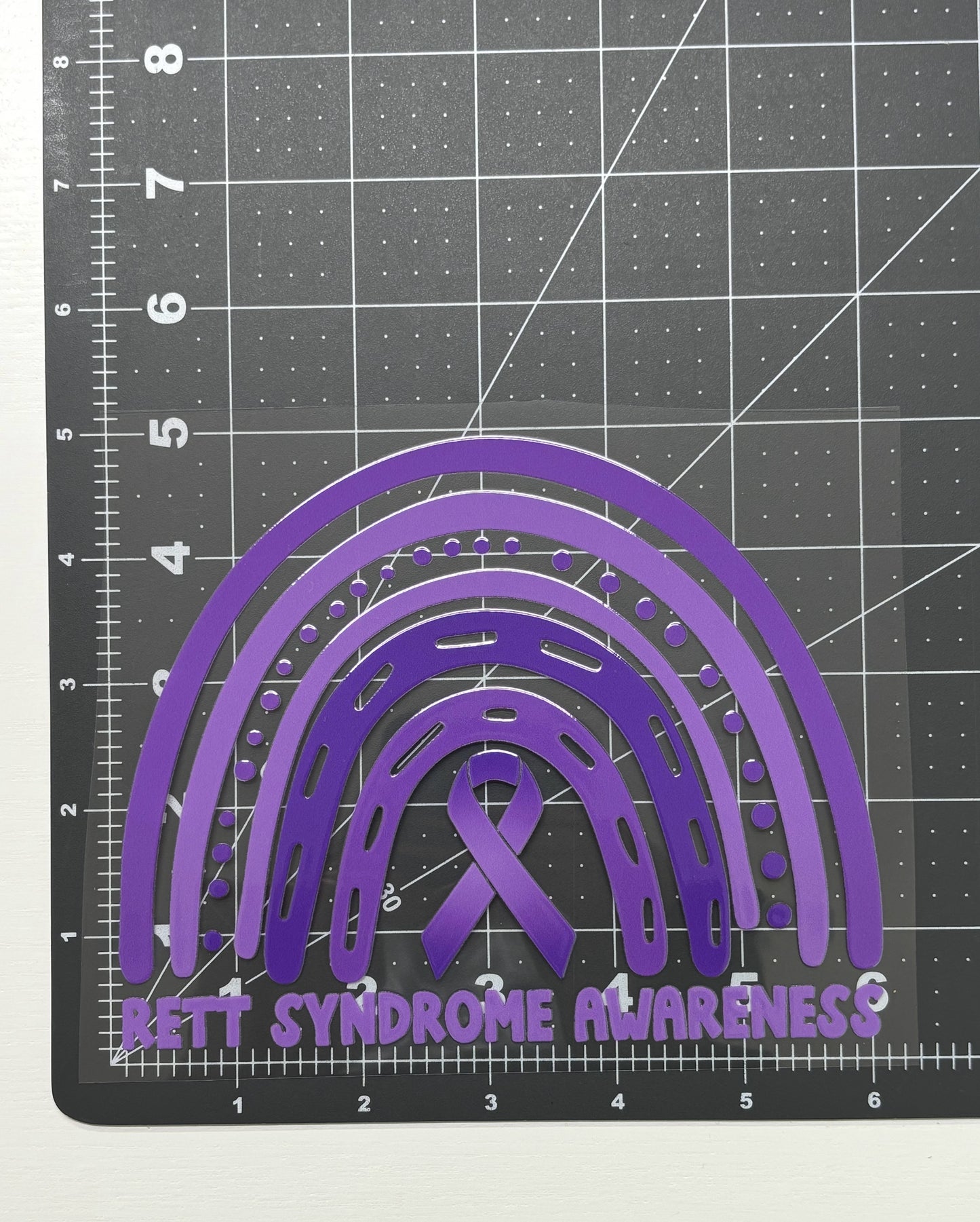 Rett Syndrome Awareness Rainbow Car Decal