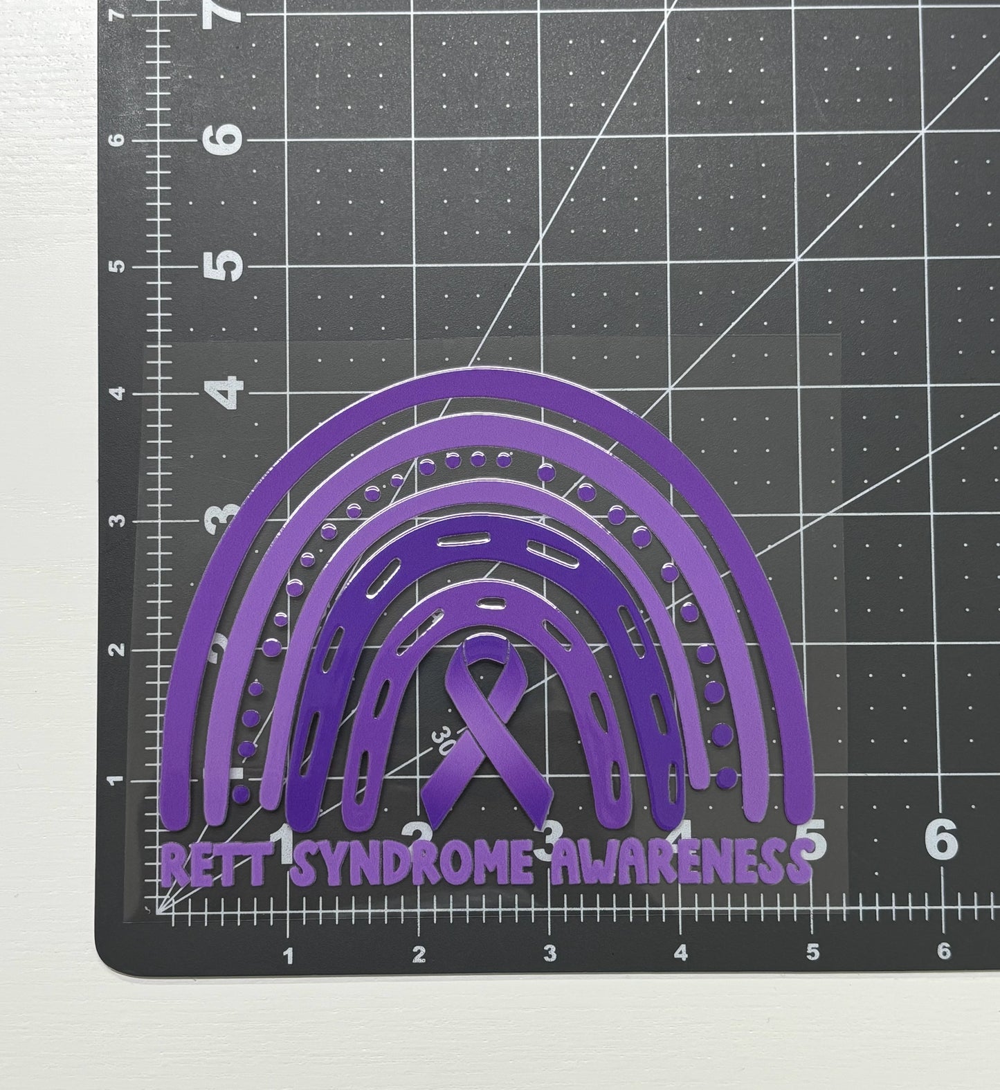 Rett Syndrome Awareness Rainbow Car Decal