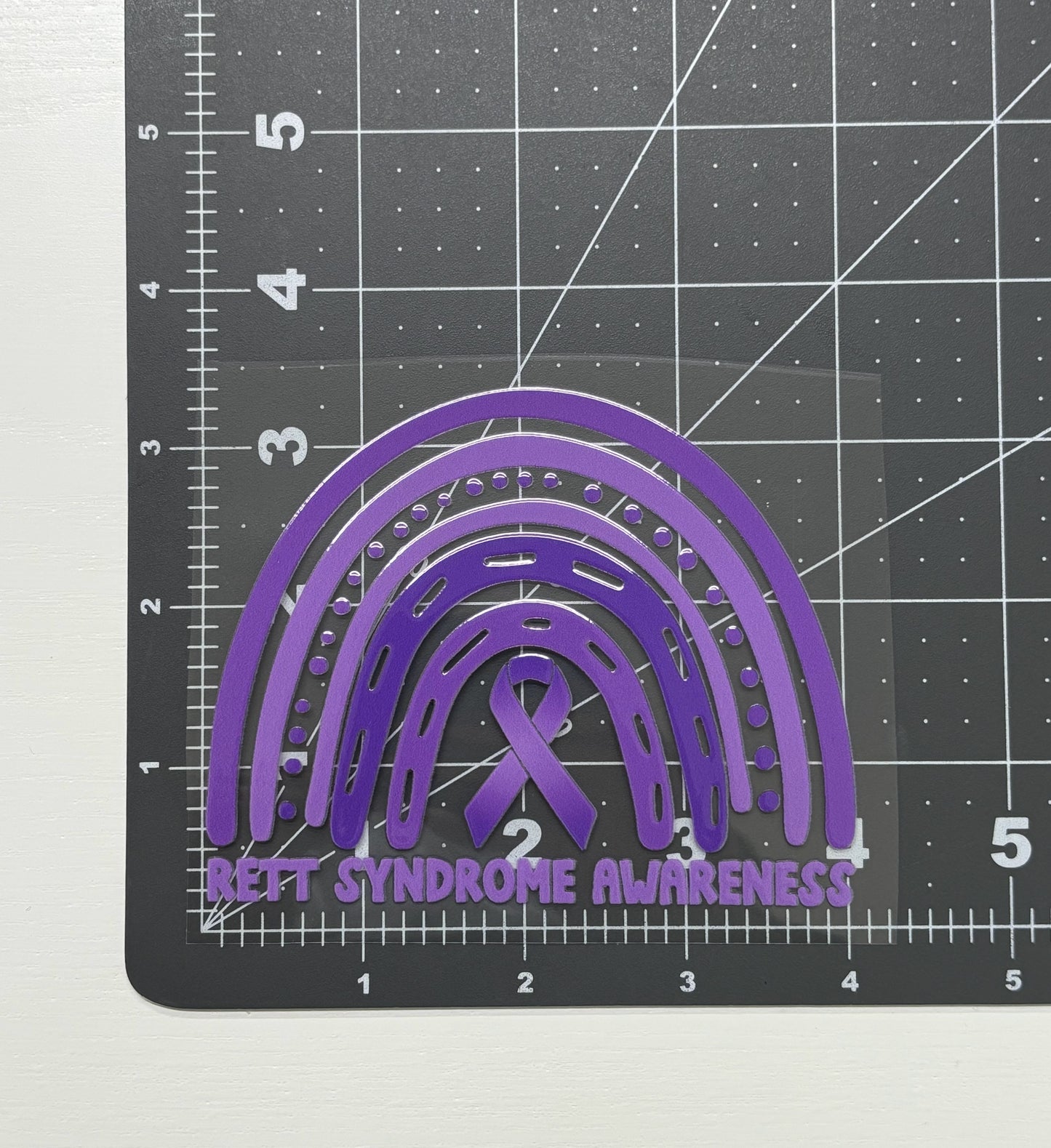 Rett Syndrome Awareness Rainbow Car Decal