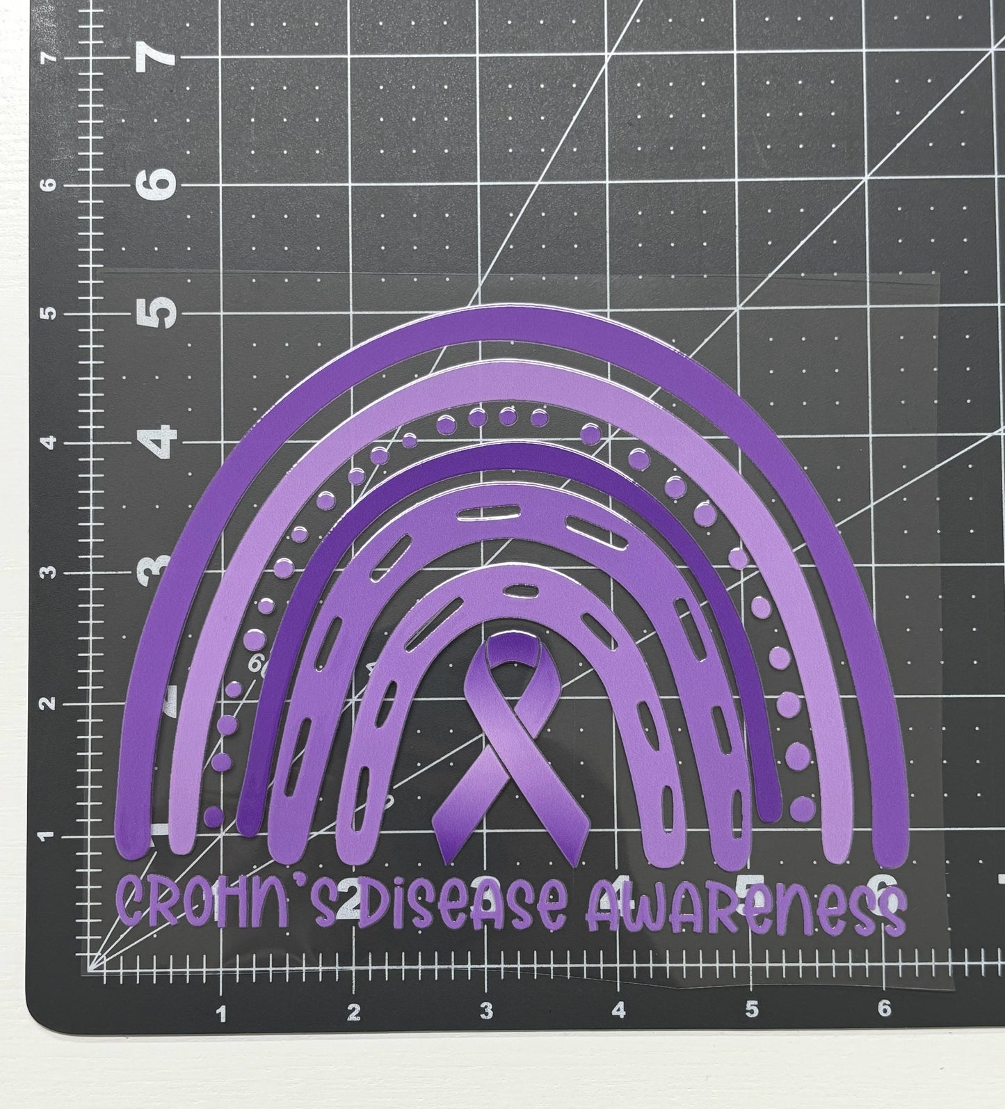Crohn's Disease Awareness Rainbow Car Decal