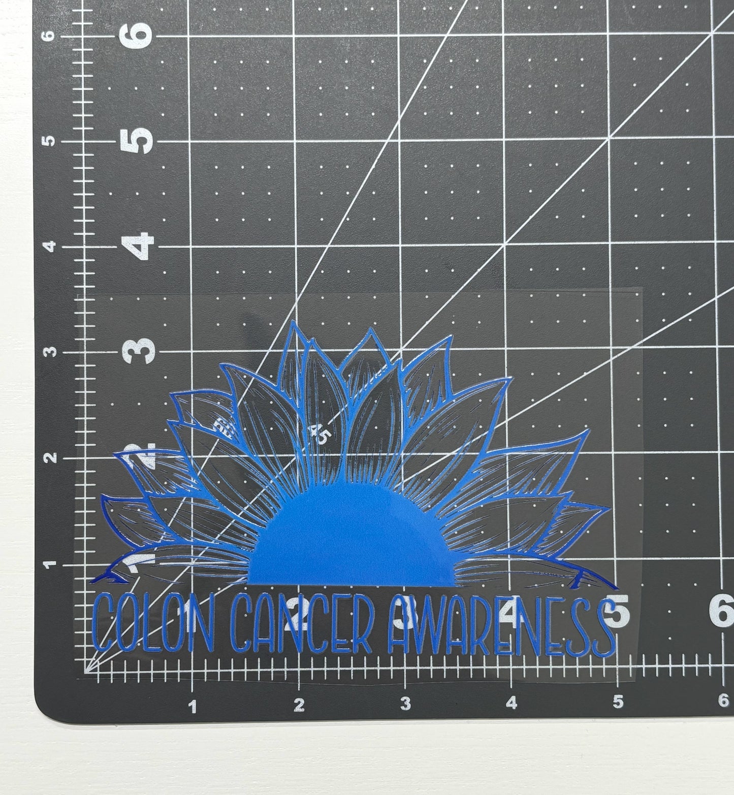 Colon Cancer Awareness Sunflower Car Decal