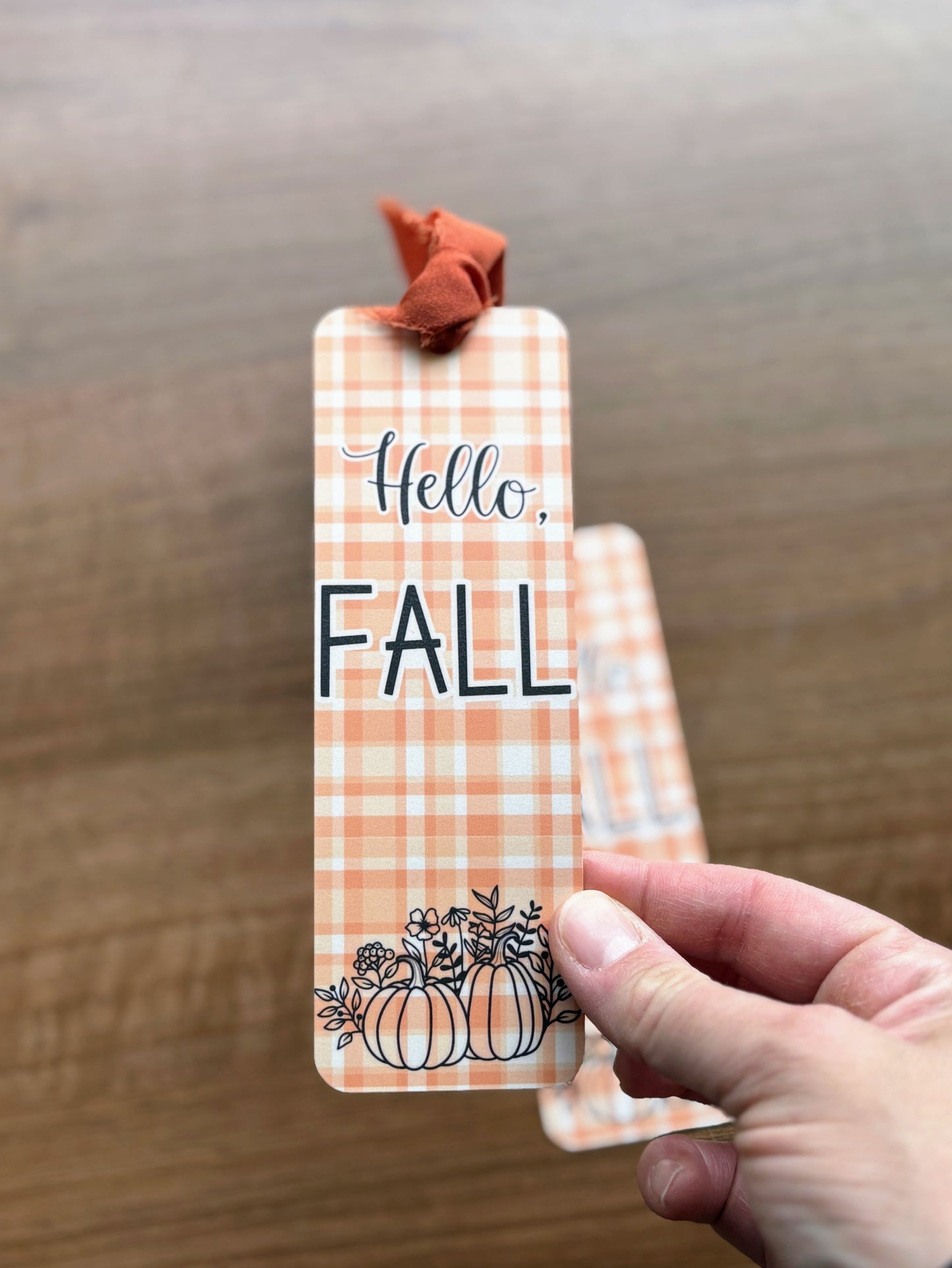 Hello, Fall Plaid Bookmark