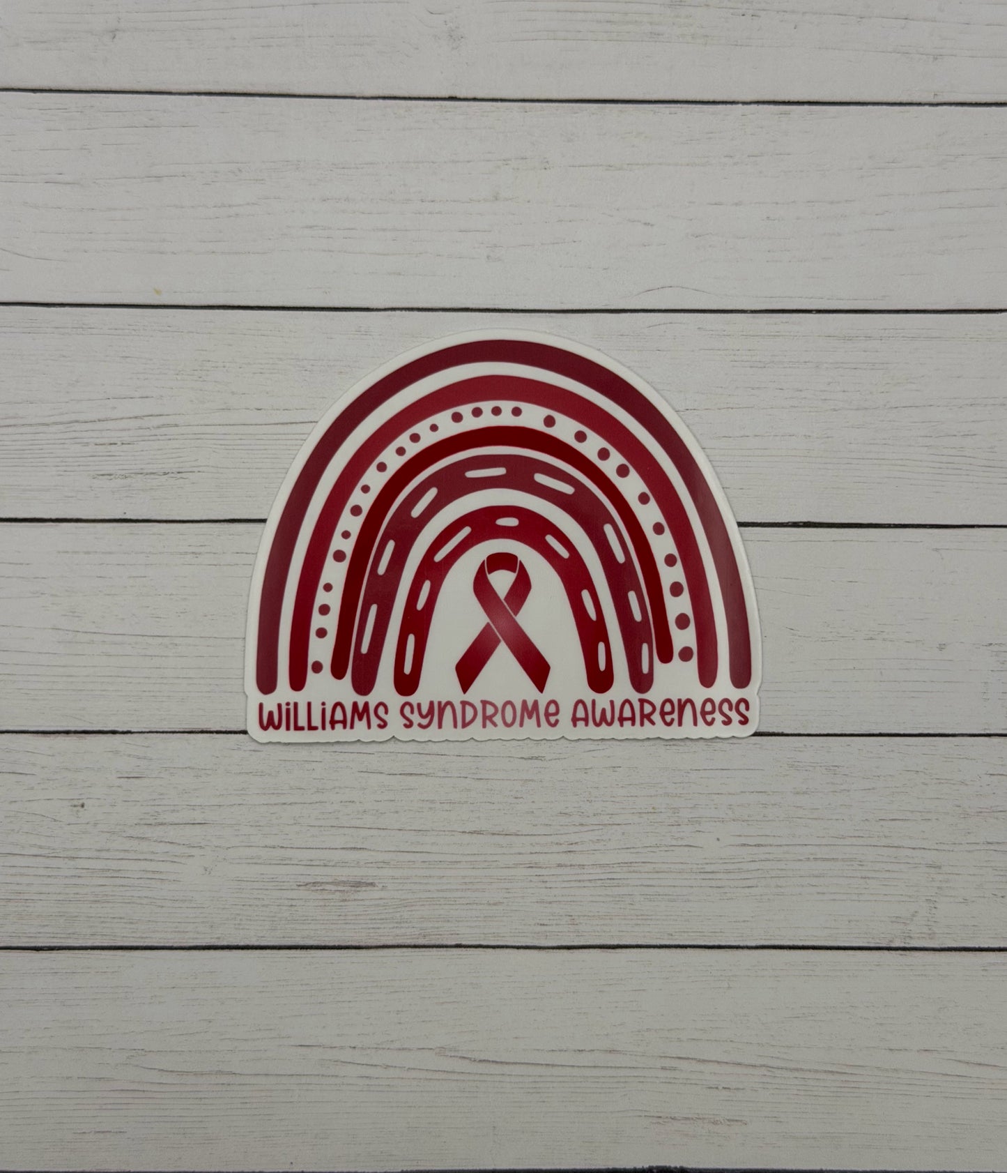 Williams Syndrome Awareness Rainbow Sticker or Magnet