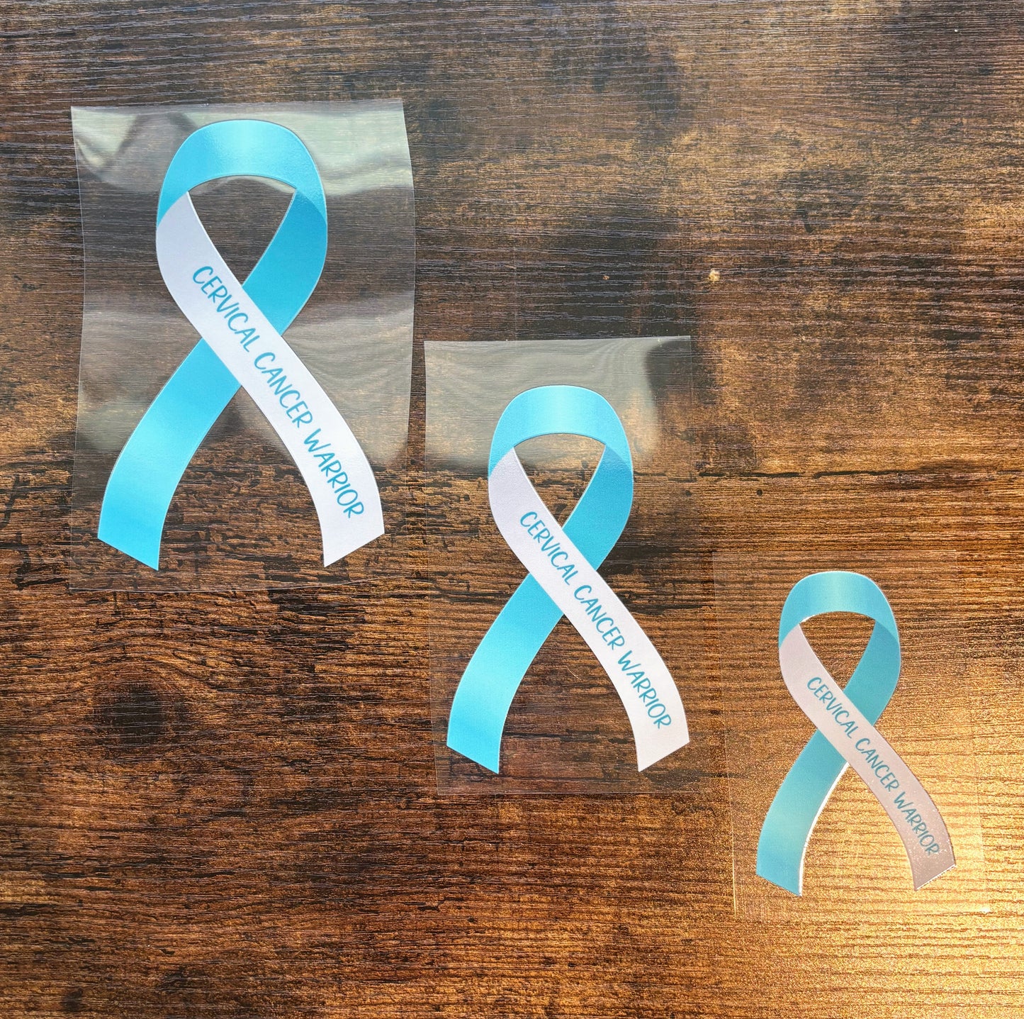 Cervical Cancer Warrior Ribbon Car Decal