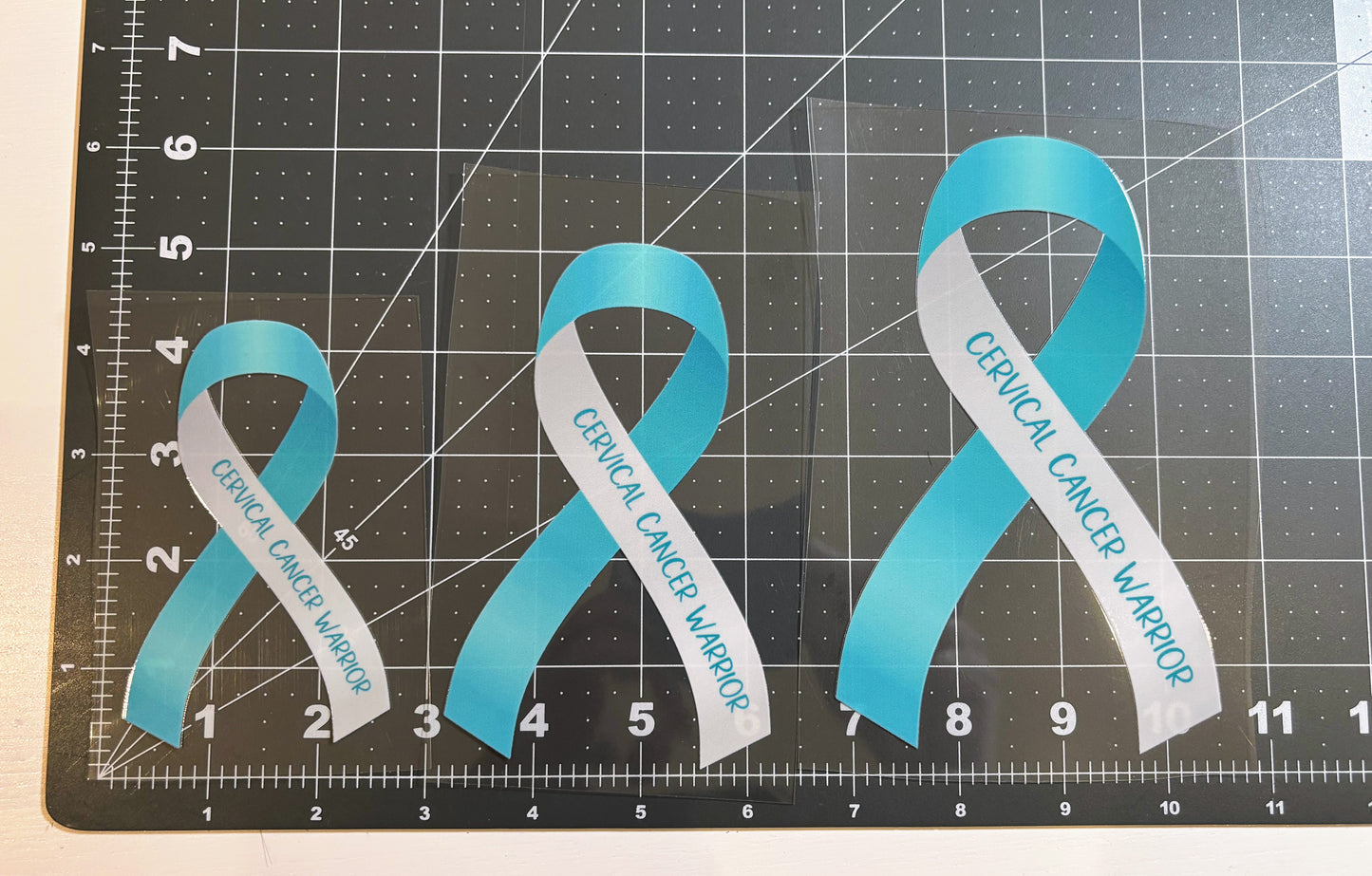 Cervical Cancer Warrior Ribbon Car Decal