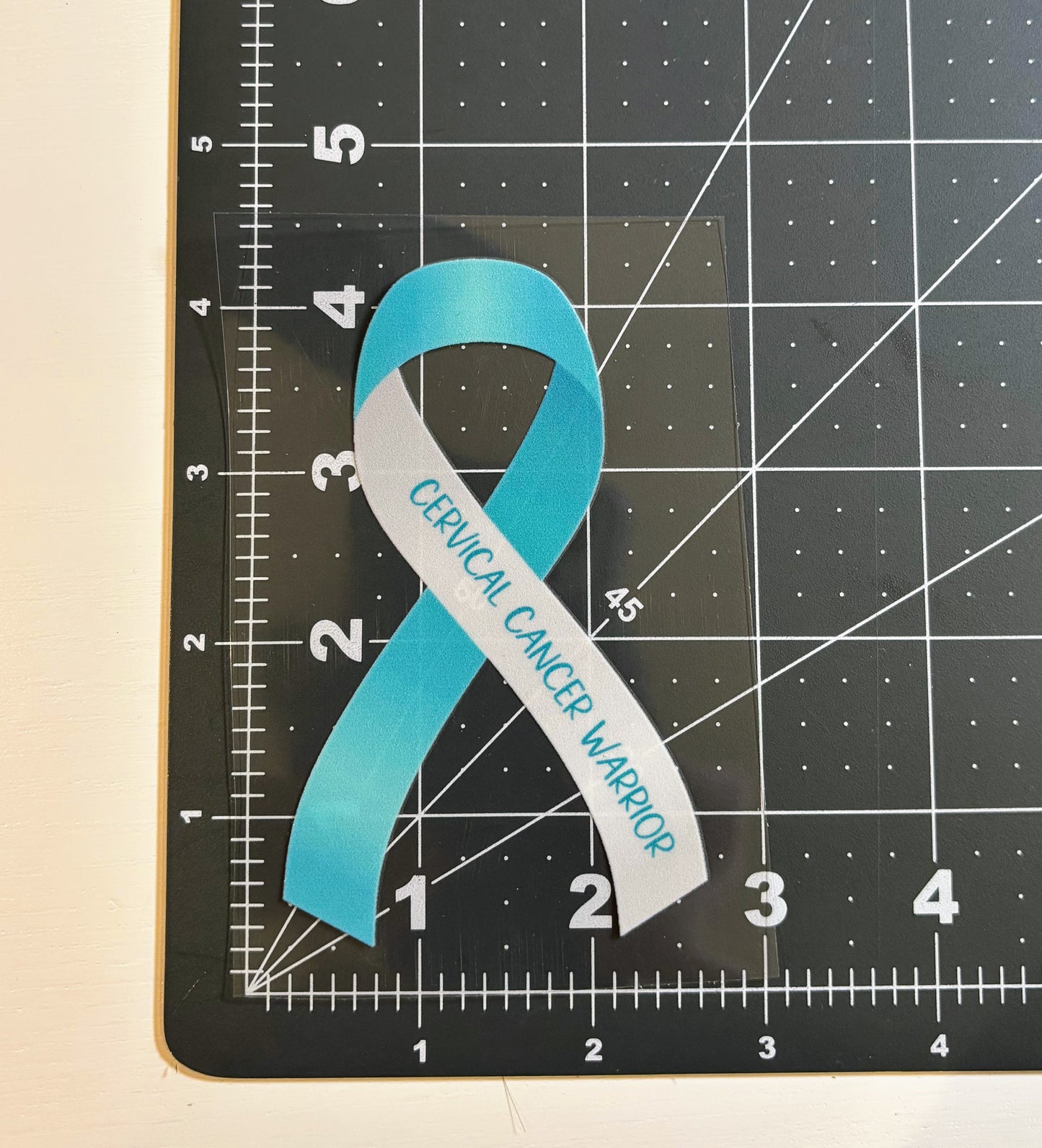 Cervical Cancer Warrior Ribbon Car Decal