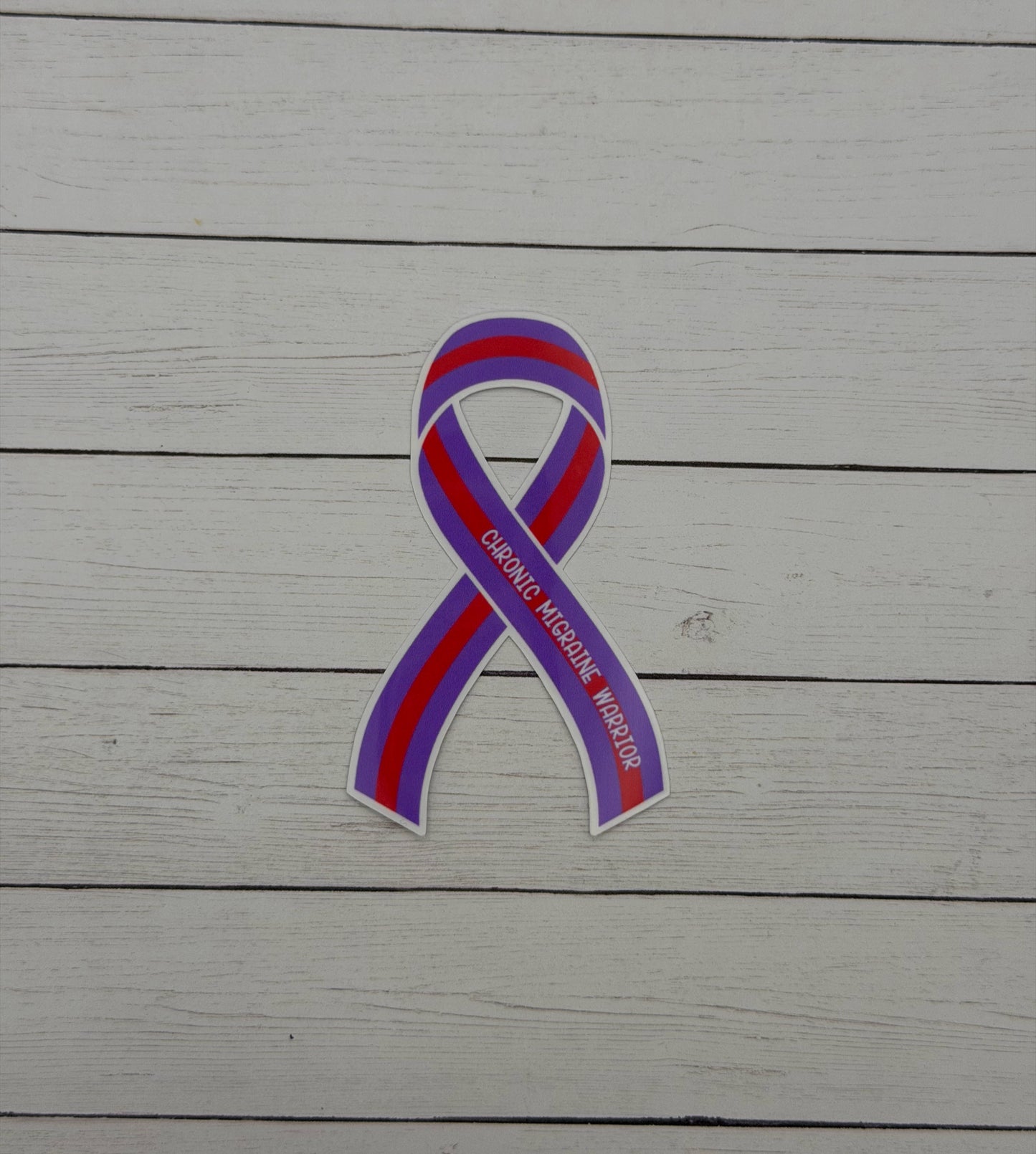 Chronic Migraine Warrior Ribbon Sticker or Magnet
