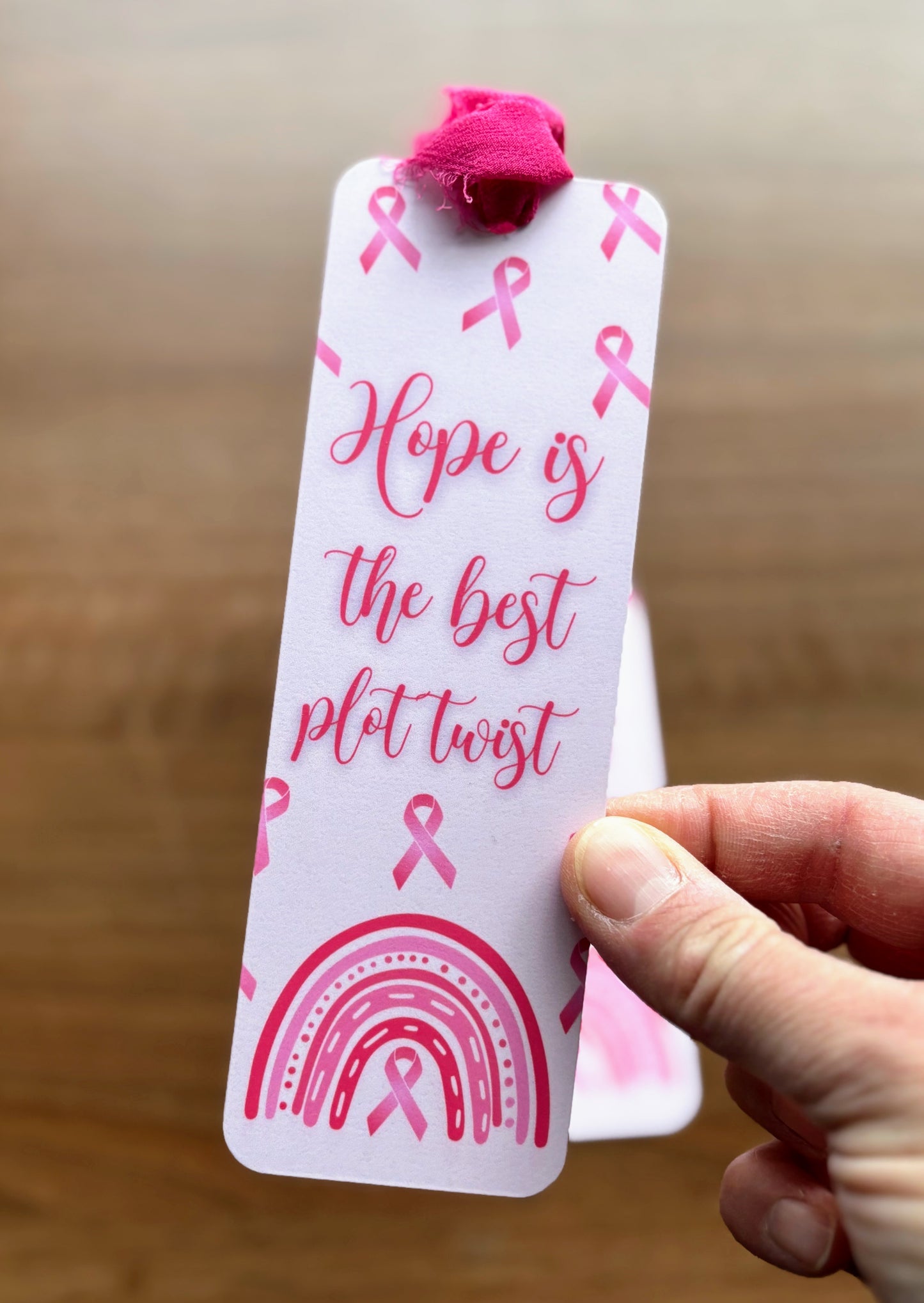Hope is the Best Plot Twist Breast Cancer Awareness Bookmark