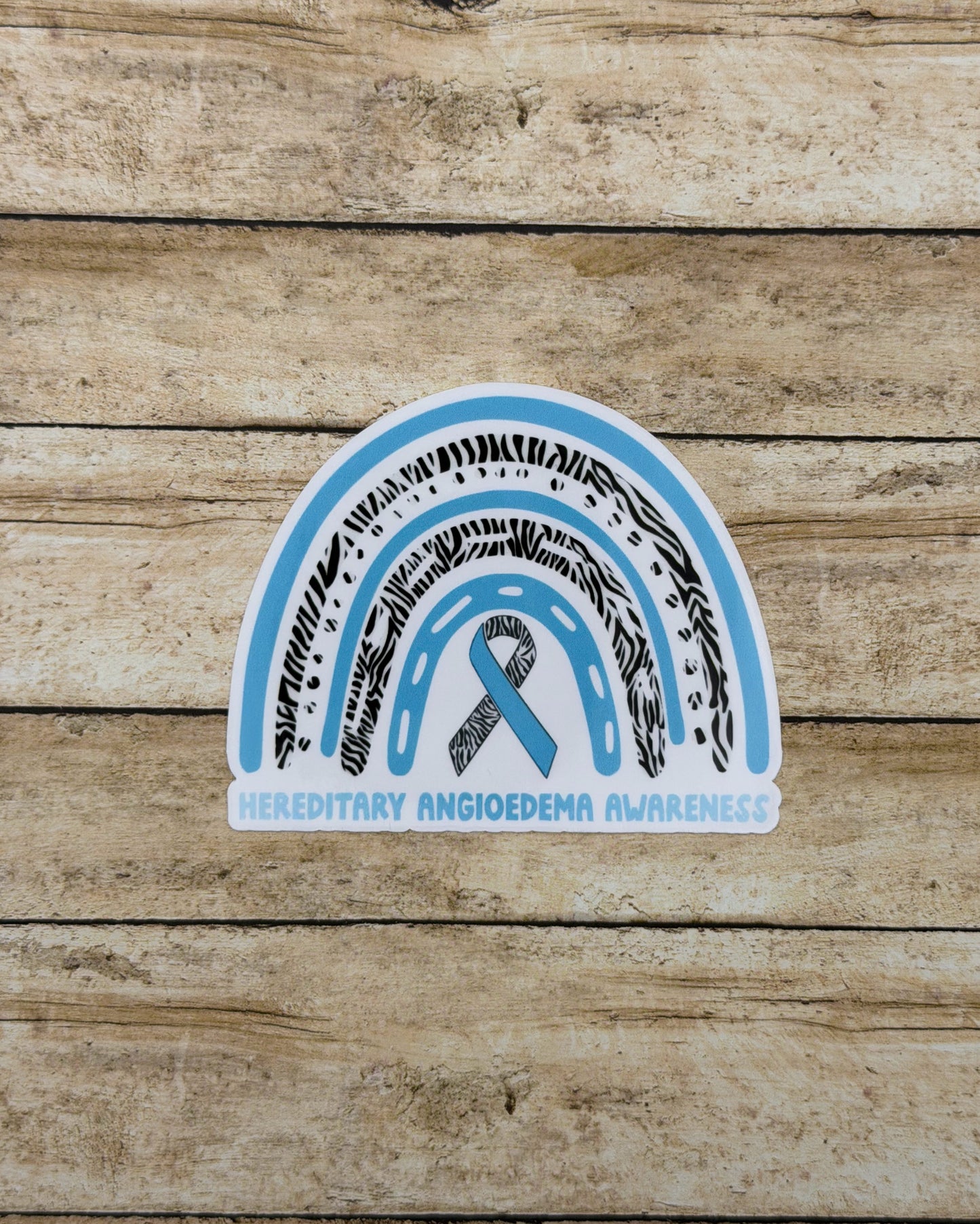 Hereditary Angioedema Awareness Rainbow Sticker or Magnet