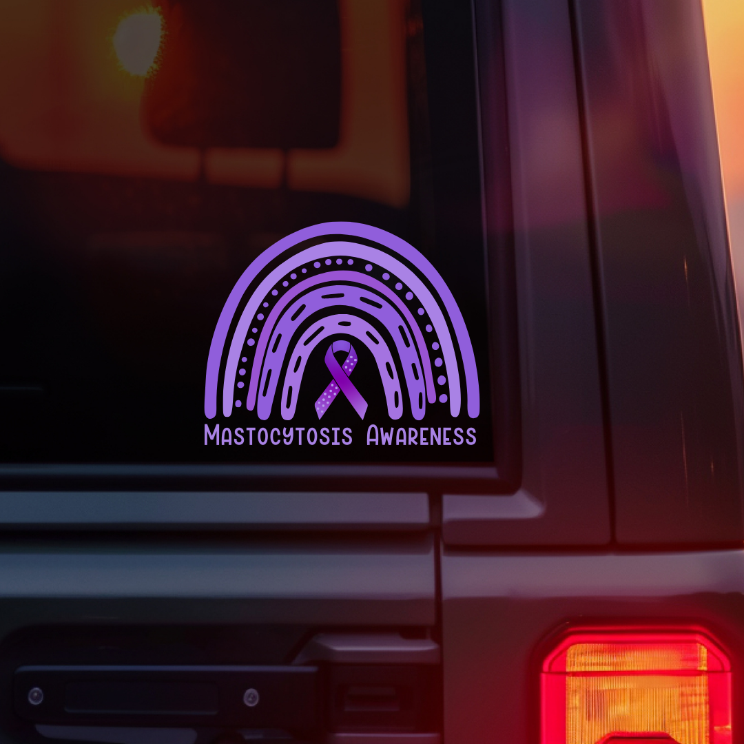 Mastocytosis Awareness Rainbow Car Decal
