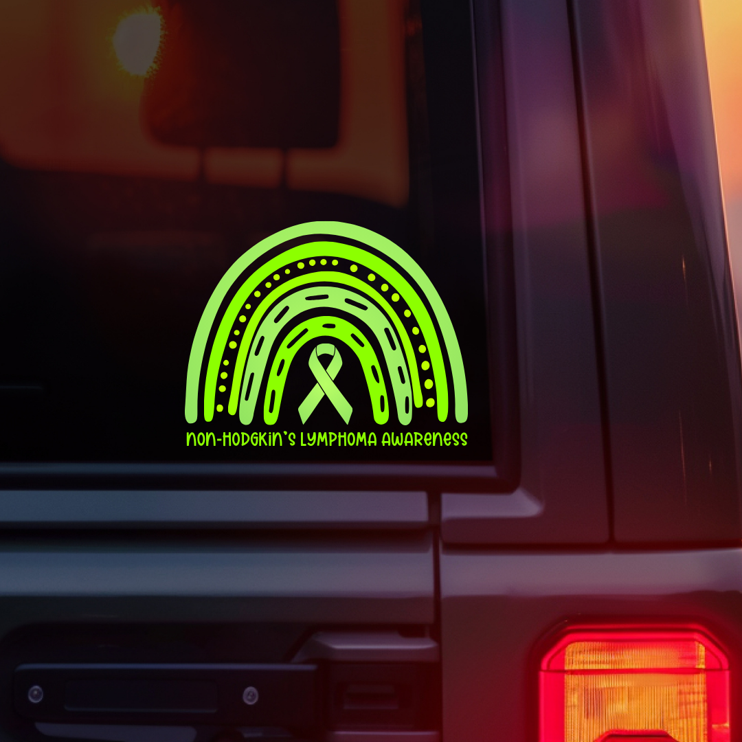 Non-Hodgkin's Lymphoma Awareness Rainbow Car Decal