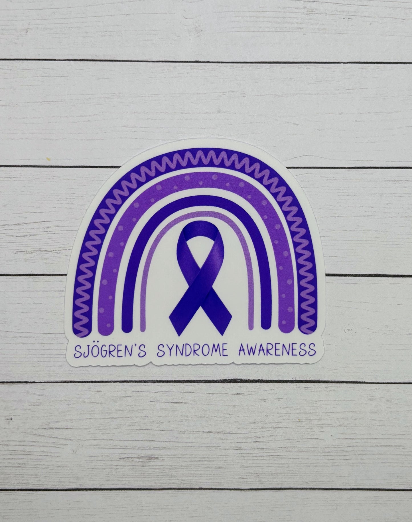 Sjogren's Syndrome Awareness Rainbow Sticker or Magnet