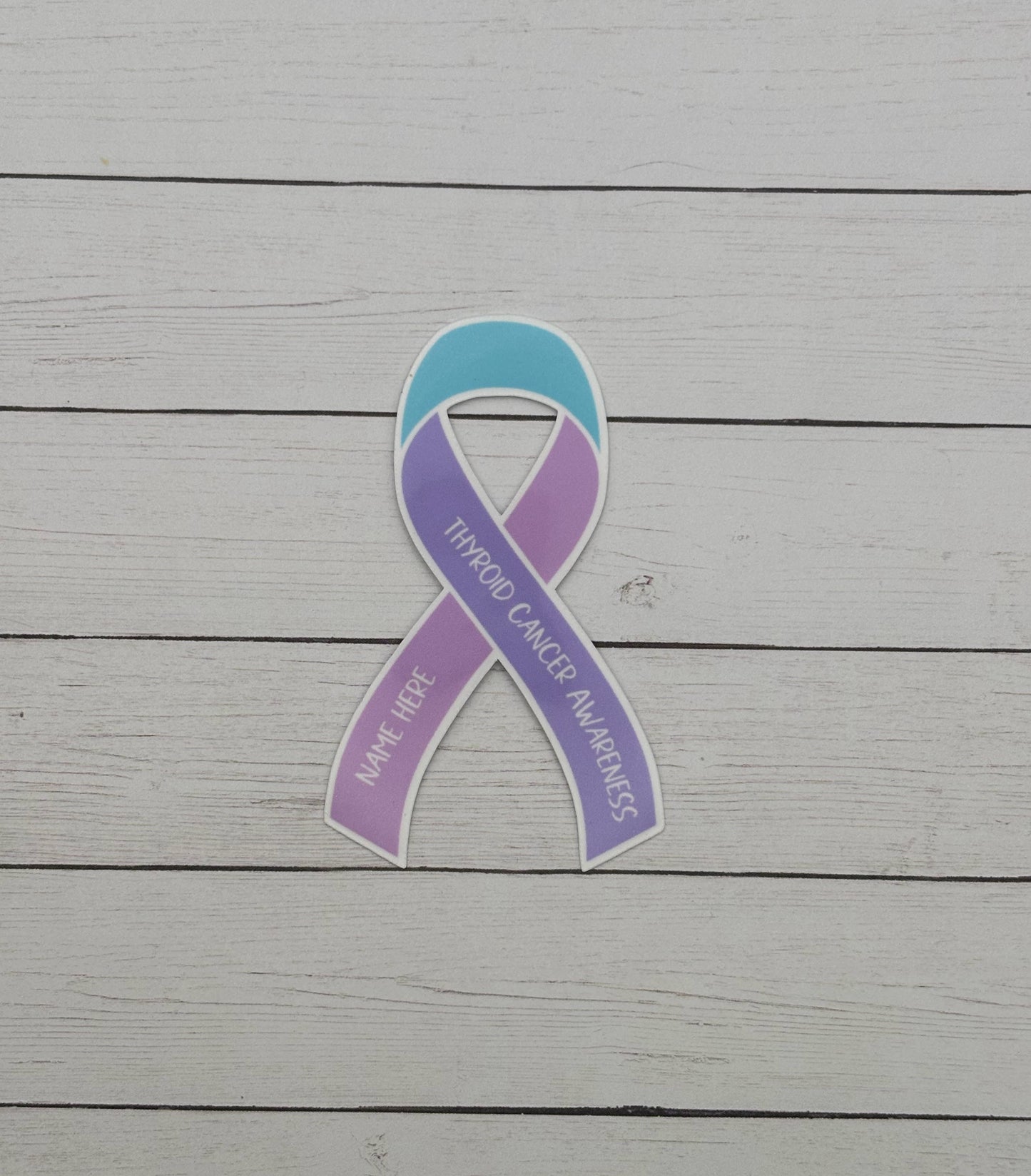 Thyroid Cancer Awareness Custom Ribbon Sticker