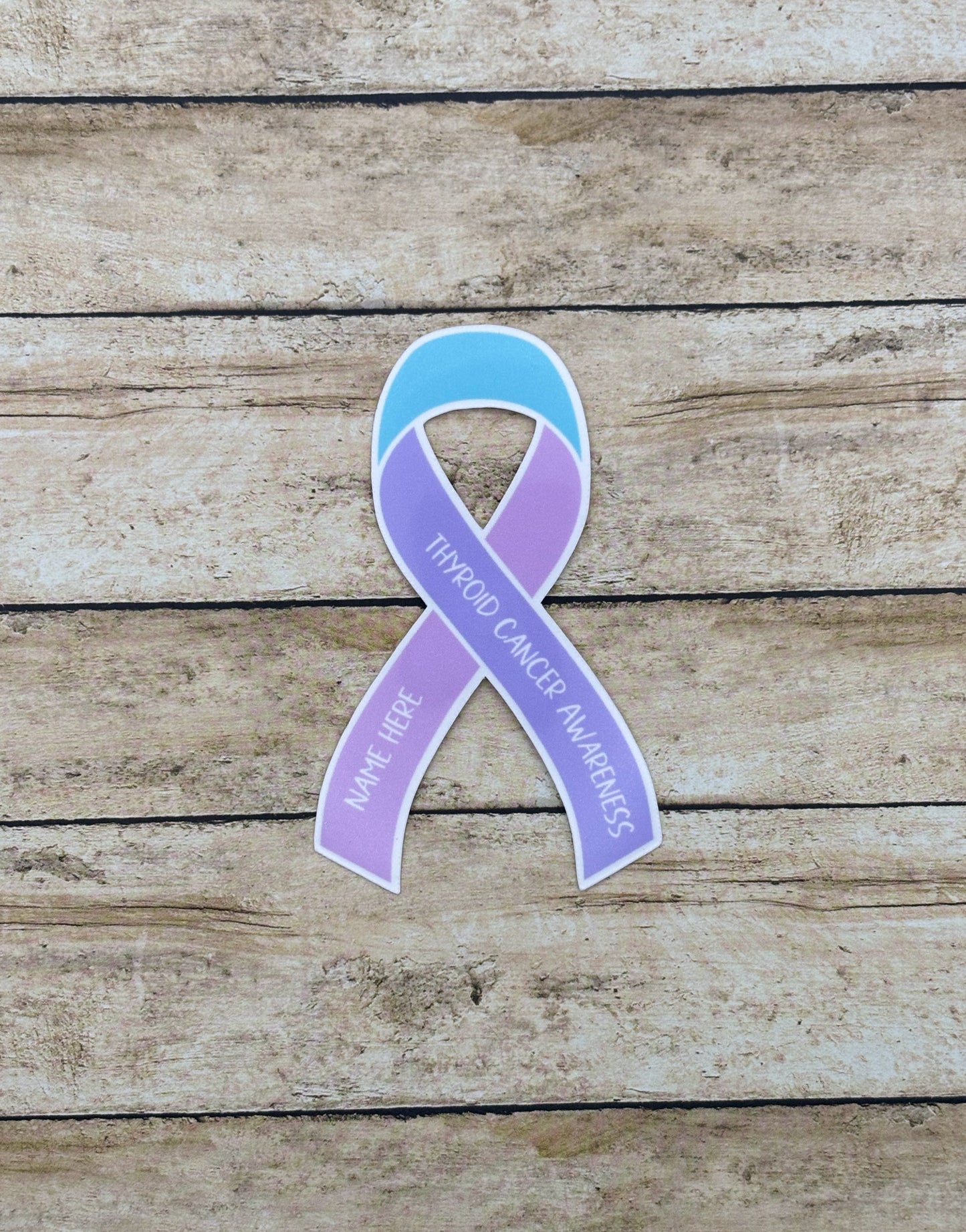 Thyroid Cancer Awareness Custom Ribbon Sticker