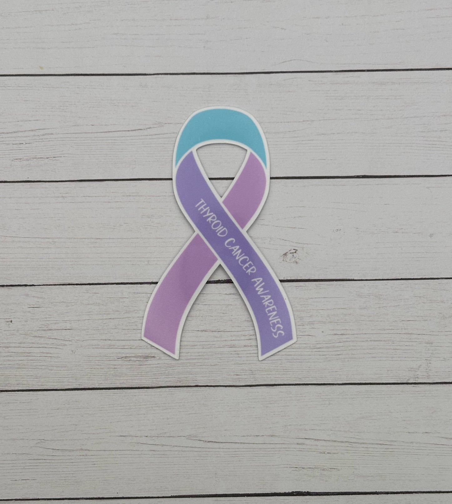 Thyroid Cancer Awareness Ribbon Sticker