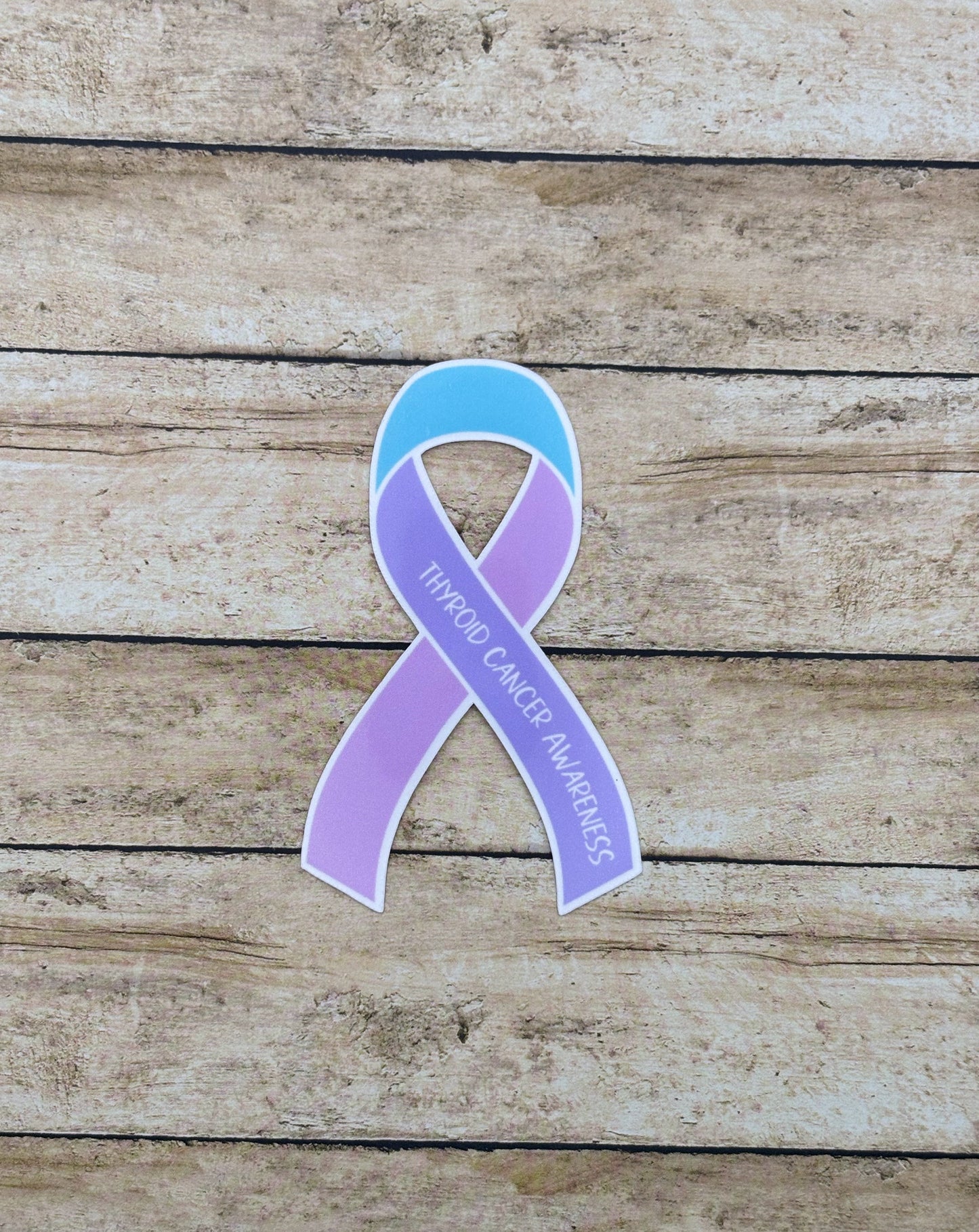 Thyroid Cancer Awareness Ribbon Sticker