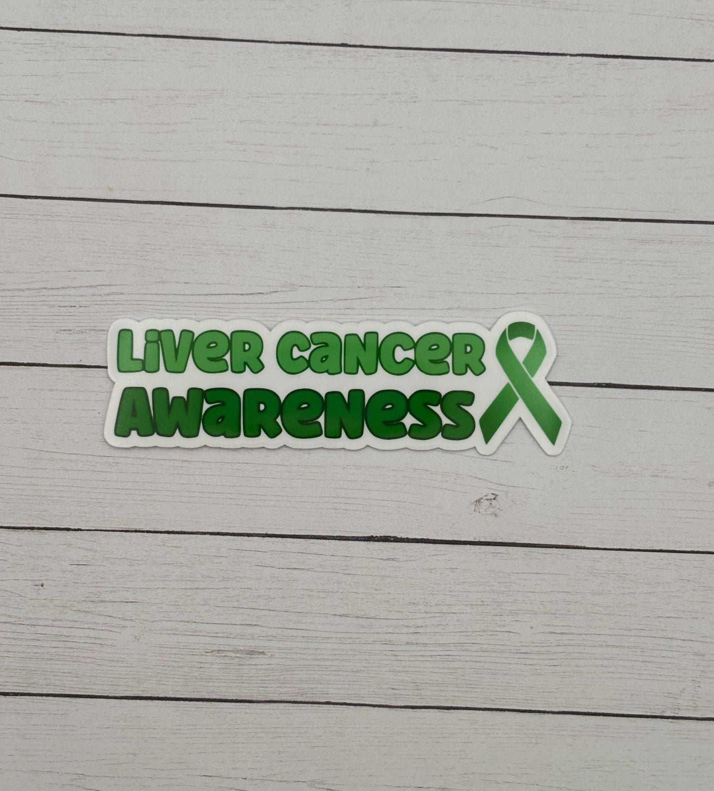 Liver Cancer Awareness with Ribbon Sticker