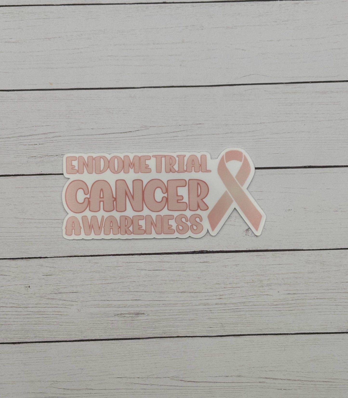 Endometrial Cancer Awareness with Ribbon Sticker