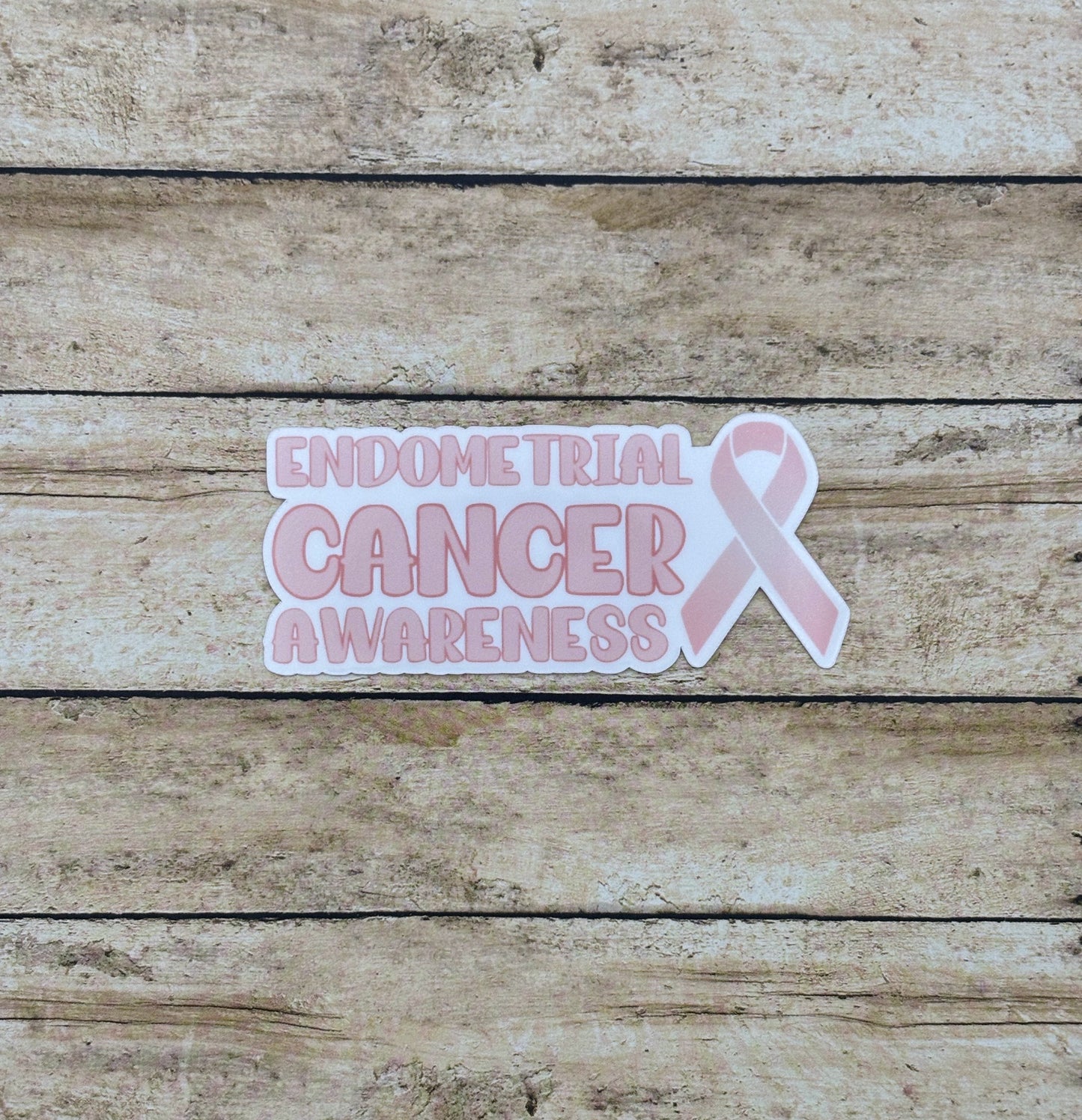 Endometrial Cancer Awareness with Ribbon Sticker