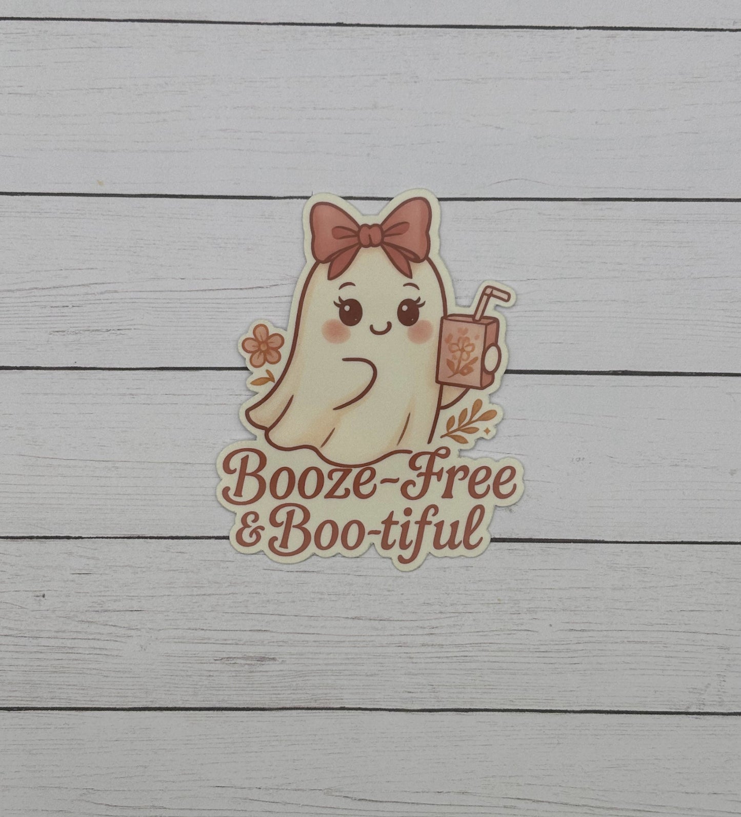 Booze-Free & Boo-tiful Ghost Sticker