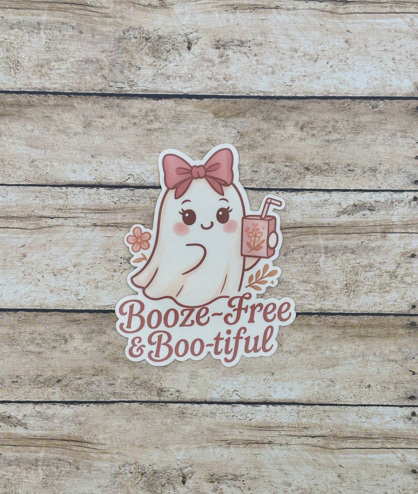 Booze-Free & Boo-tiful Ghost Sticker